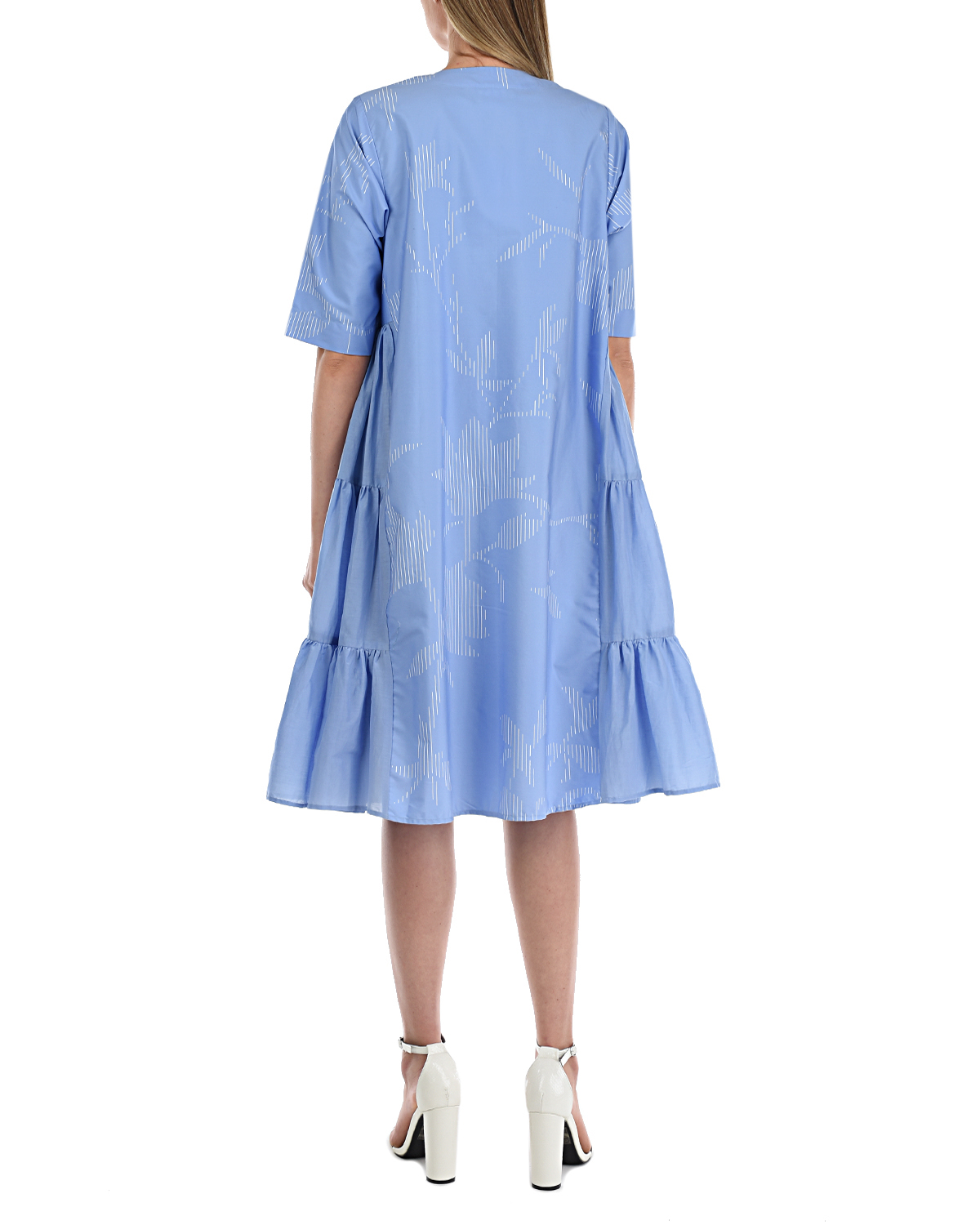 Голубое расклешенное платье LOVE BIRDS, размер 38, цвет голубой - фото 3