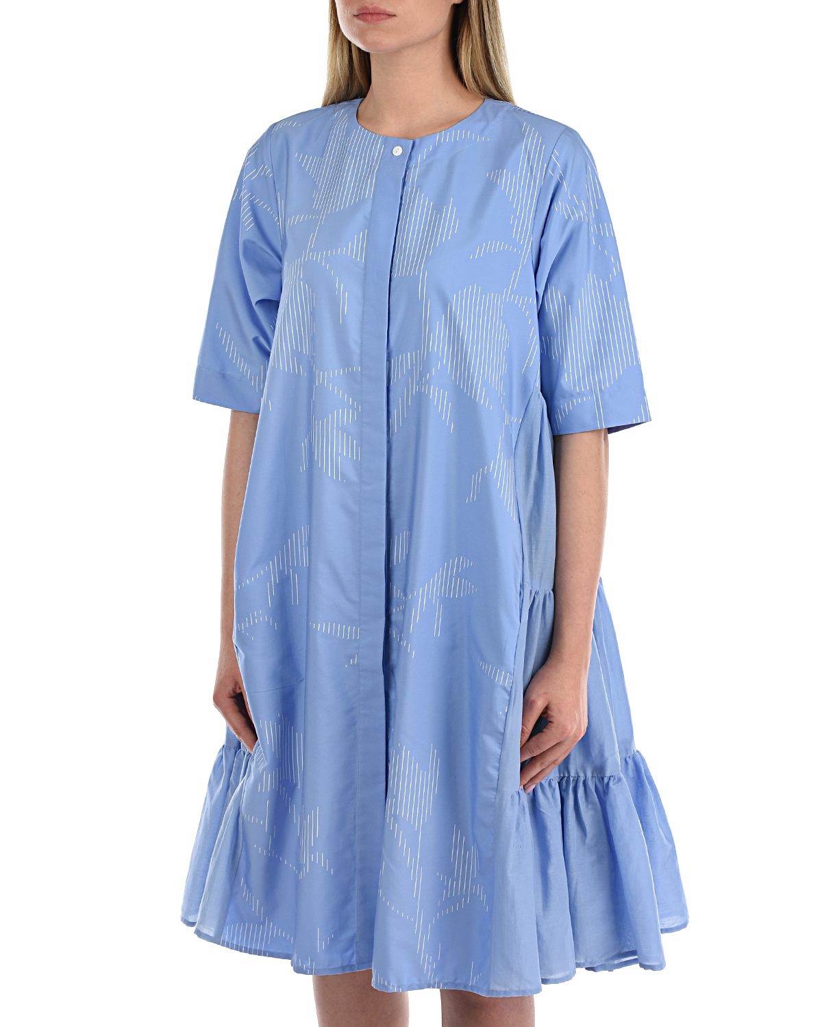 Голубое расклешенное платье LOVE BIRDS, размер 38, цвет голубой - фото 7