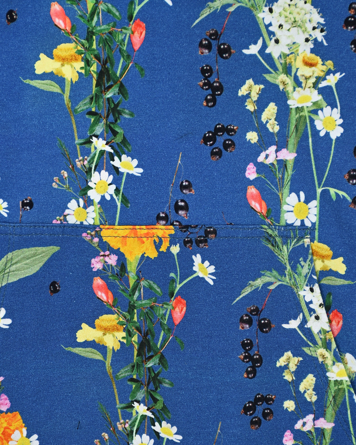 Синяя толстовка-худи Rhona "Vertical Flowers" Molo детская, размер 116, цвет синий - фото 3