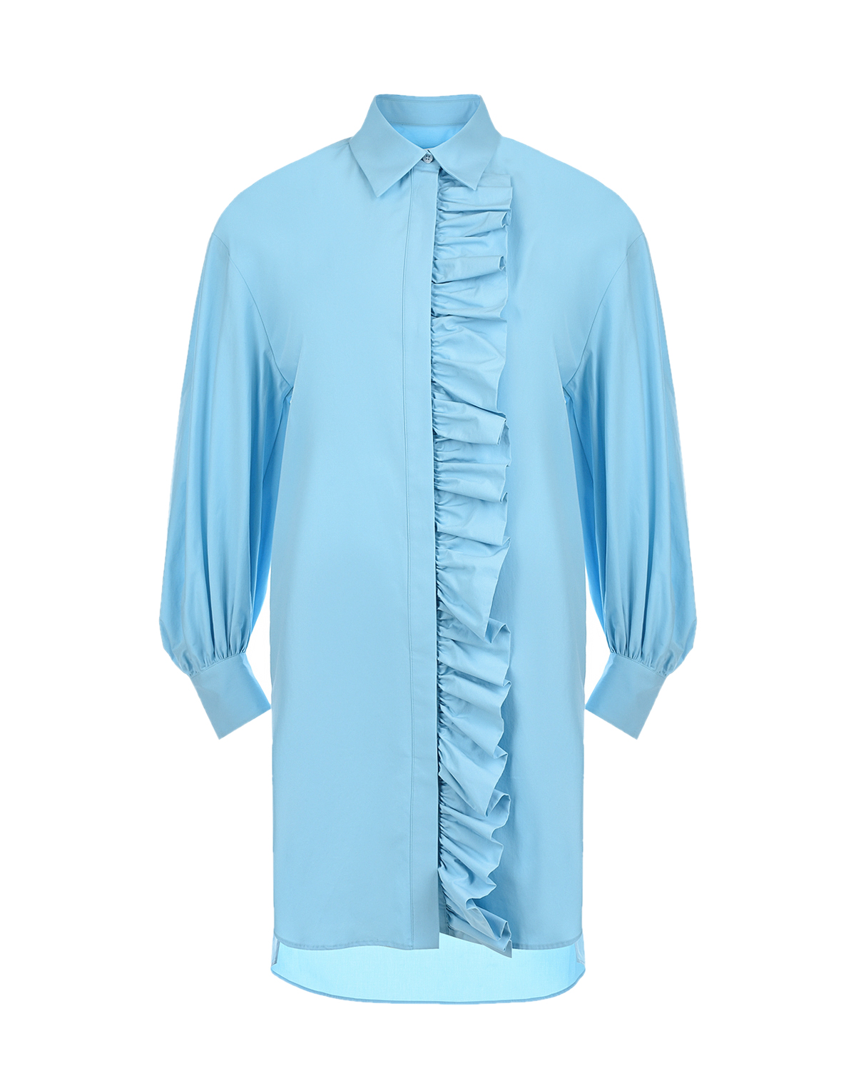 Голубое платье-рубашка MSGM, размер 42, цвет голубой - фото 1