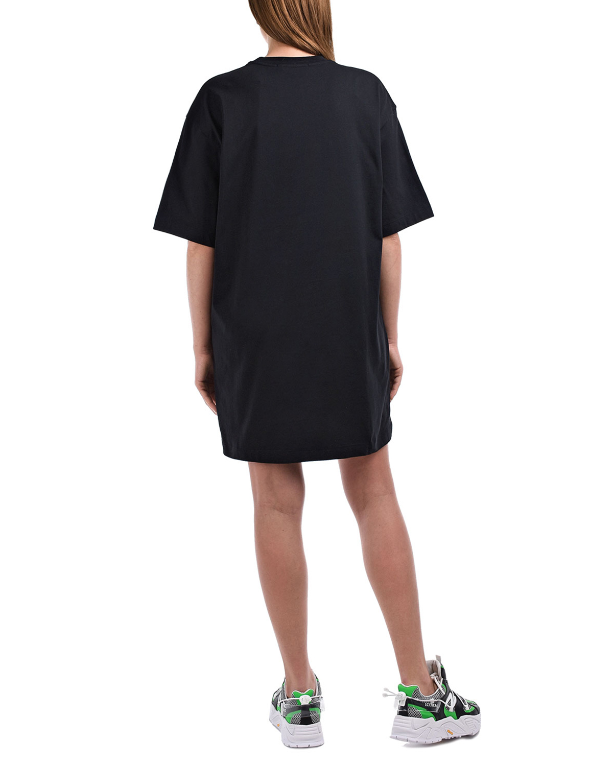 Черное платье-футболка MSGM, размер 40, цвет черный - фото 3
