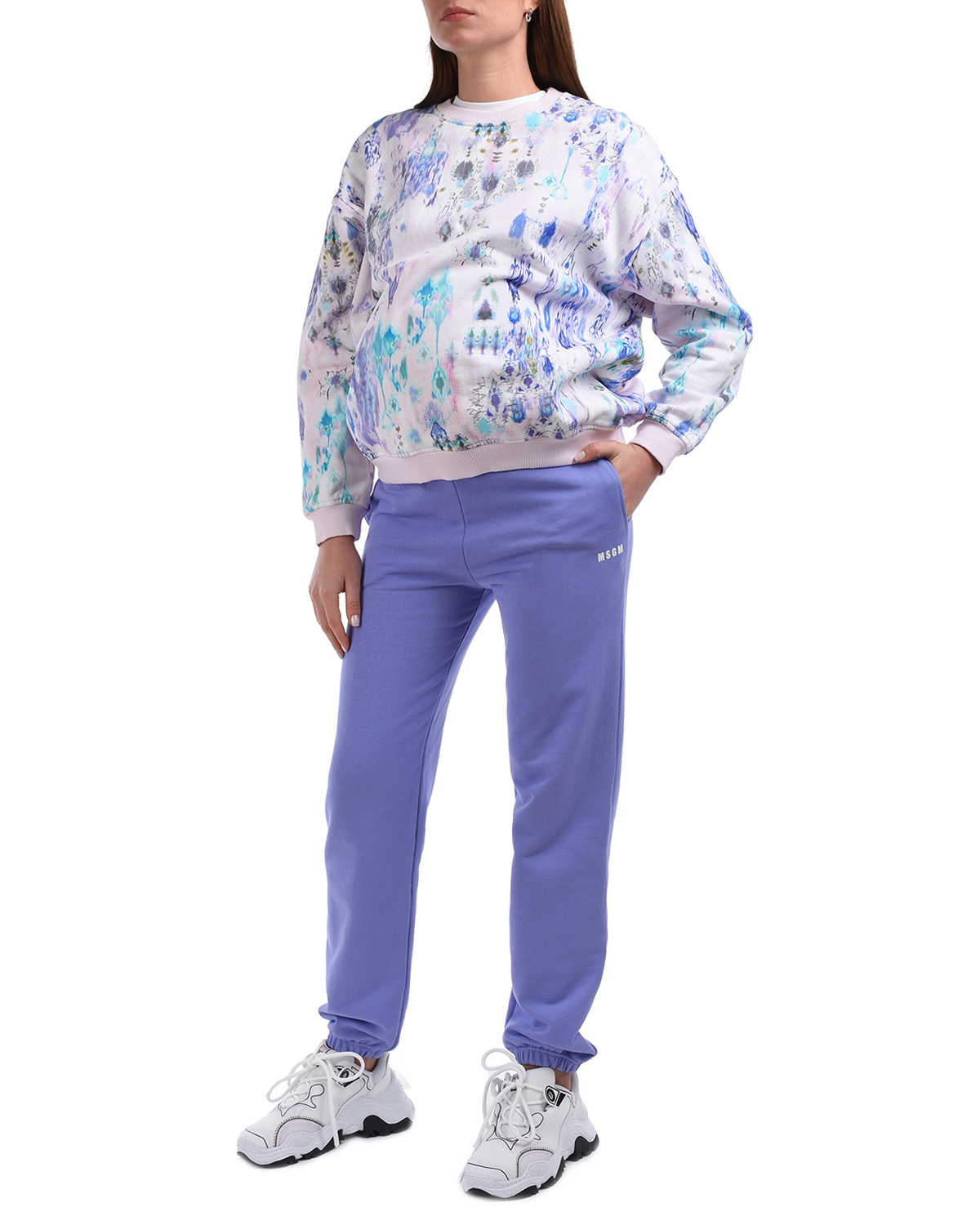 Сиреневые спортивные брюки MSGM, размер 42, цвет сиреневый - фото 4