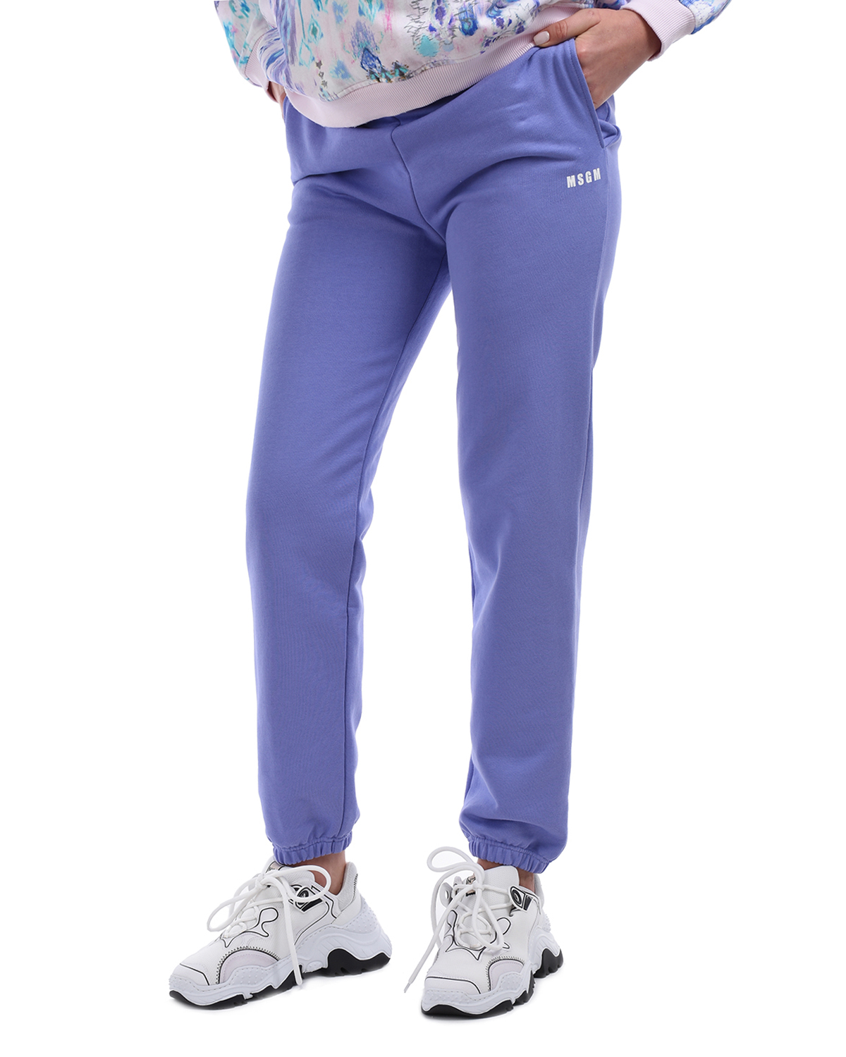 Сиреневые спортивные брюки MSGM, размер 42, цвет сиреневый - фото 7