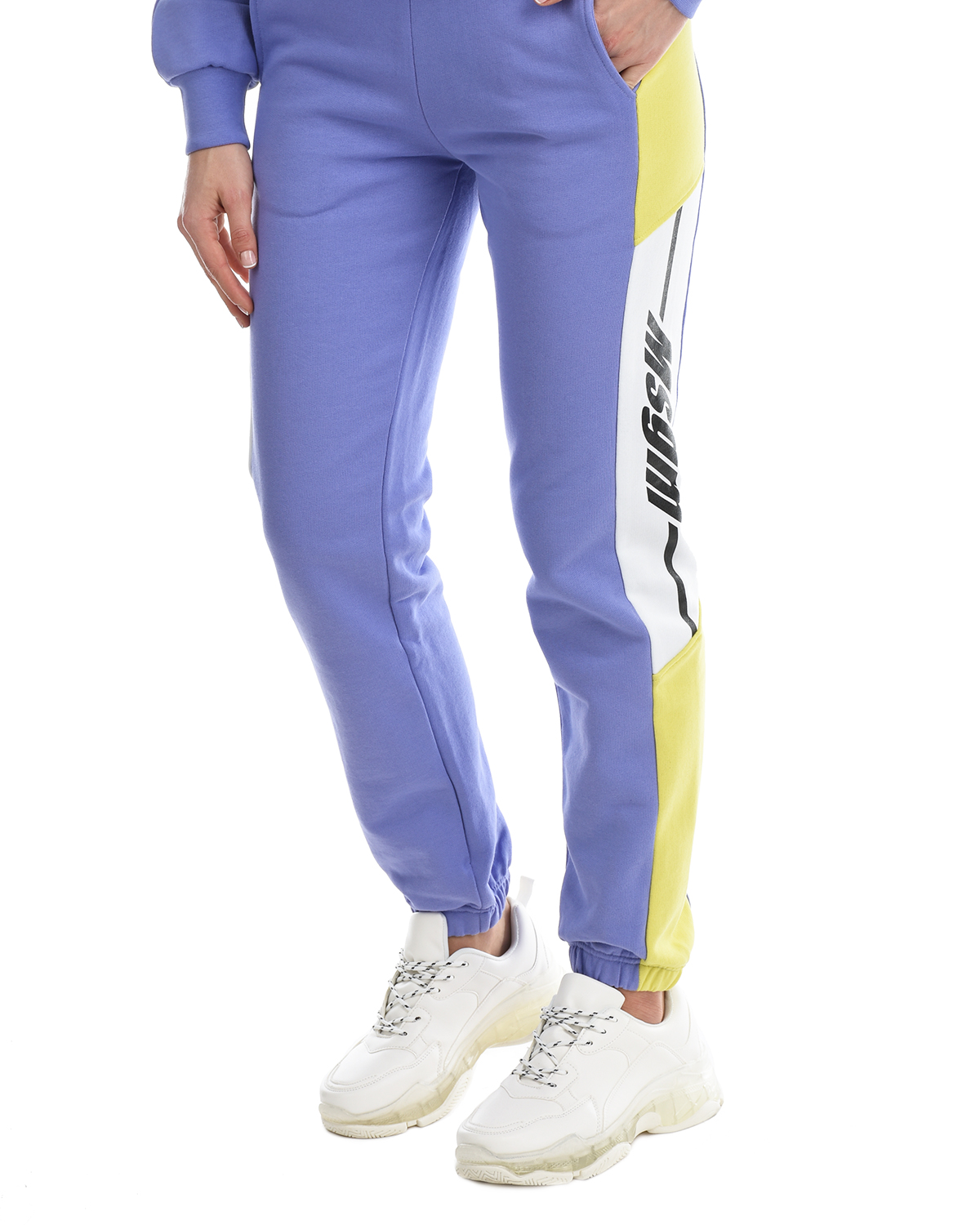 Сиреневые спортивные брюки MSGM, размер 38, цвет сиреневый - фото 7