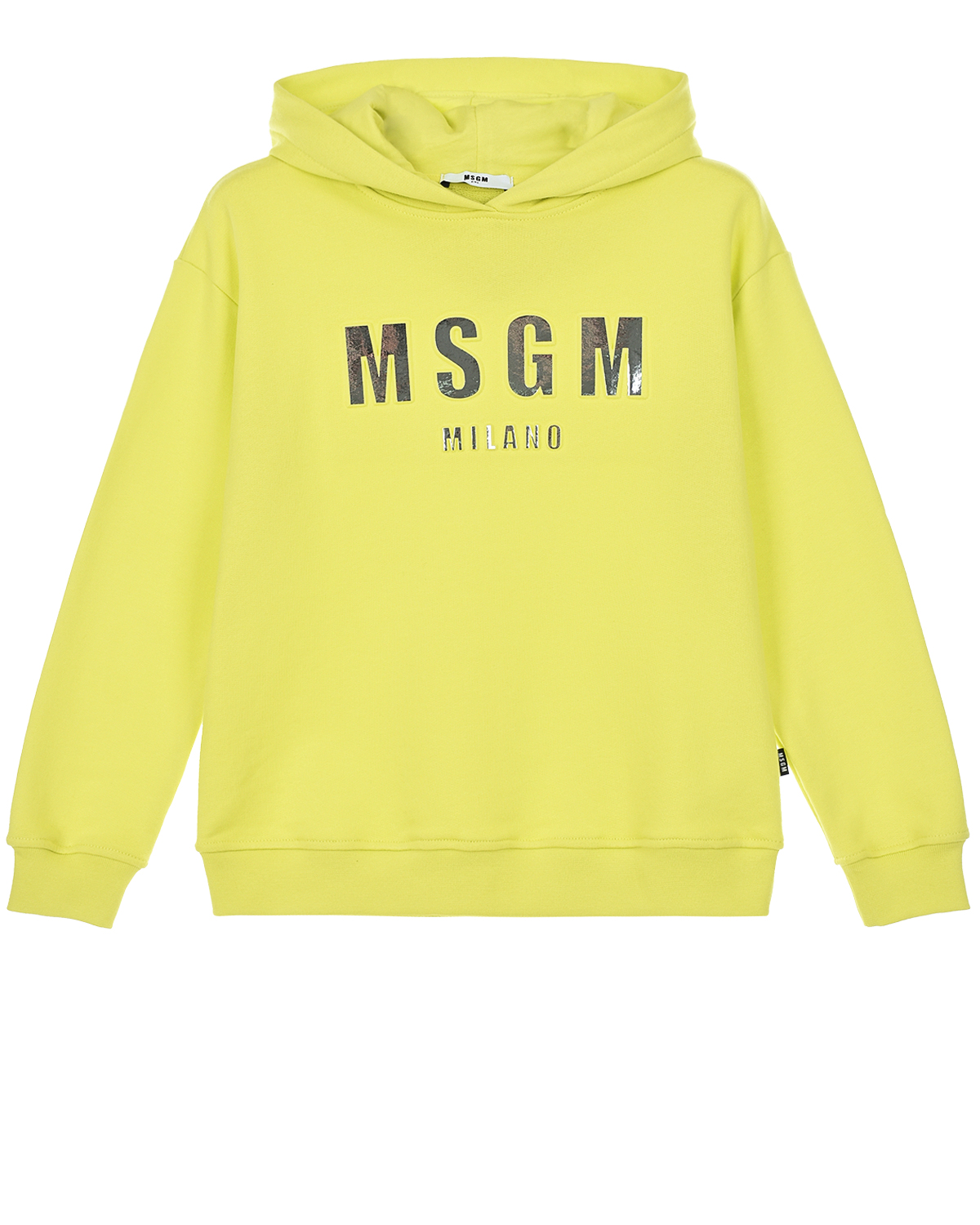 Желтая толстовка-худи с логотипом MSGM