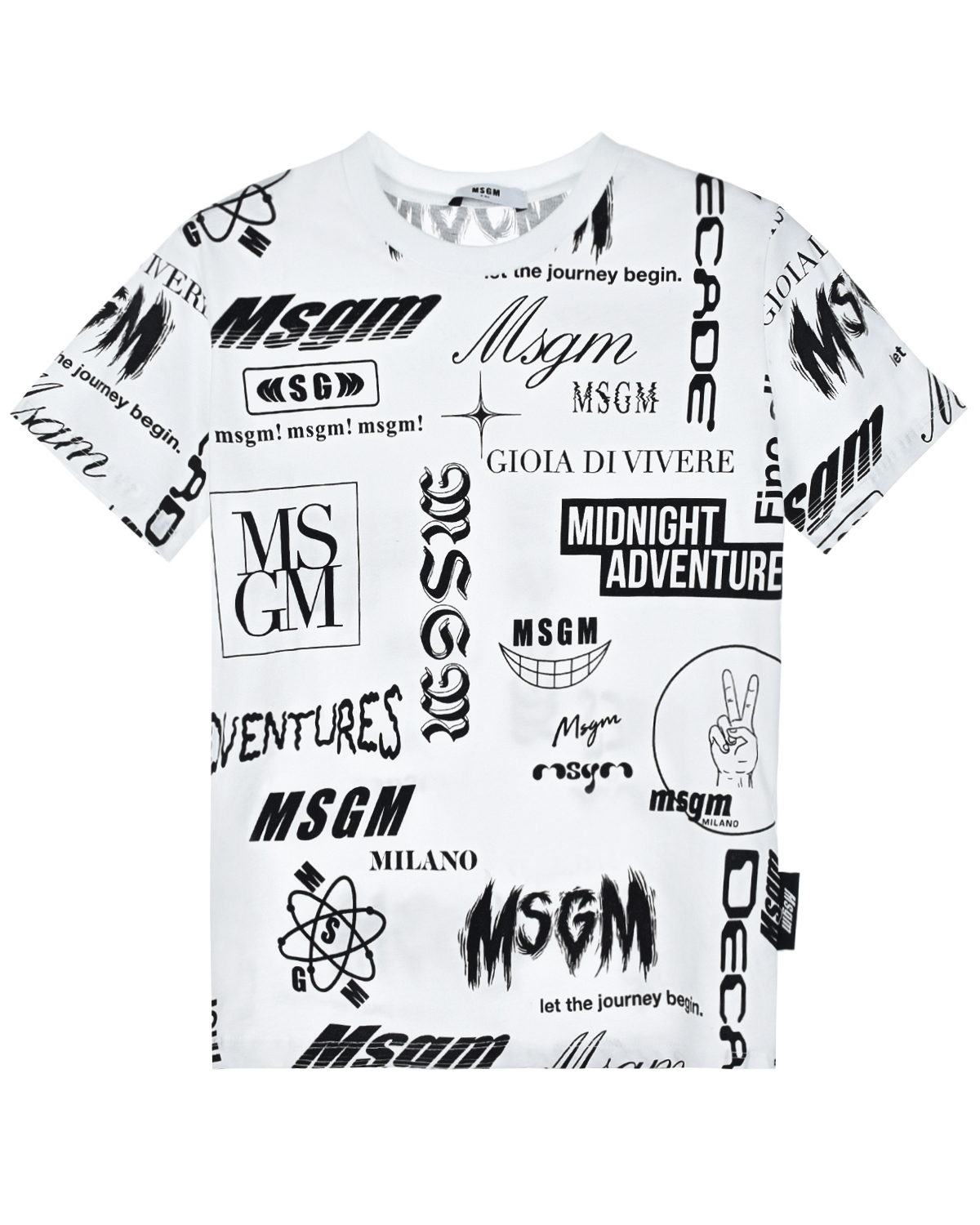 

Белая футболка с графическим принтом MSGM, Белый, Белая футболка с графическим принтом MSGM