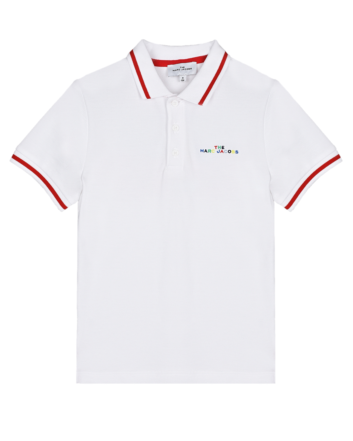 Купить Белая футболка-поло с красной окантовкой Marc Jacobs (The), Белый, 100%хлопок