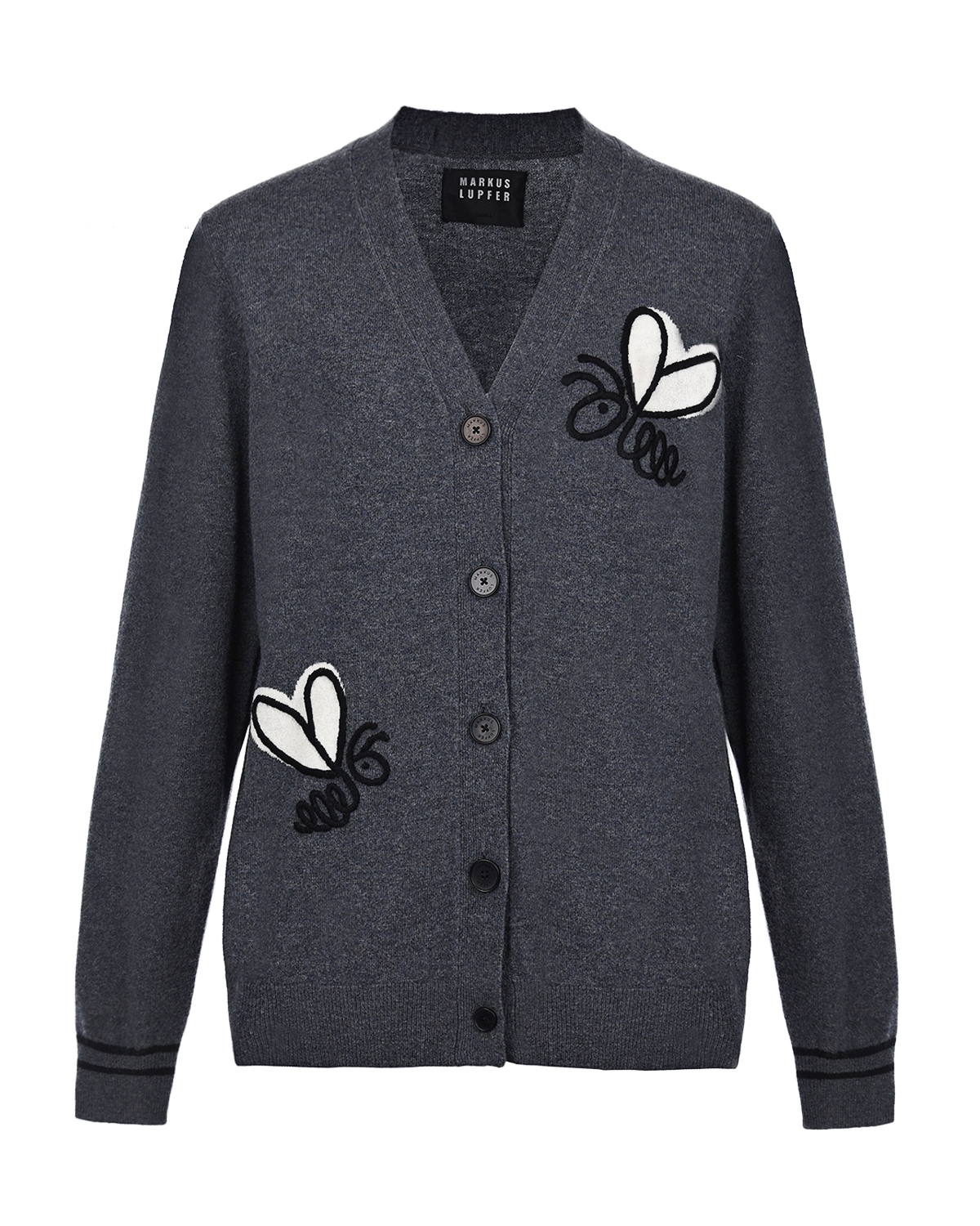 

Серый кардиган с вышивкой и принтом Markus Lupfer
