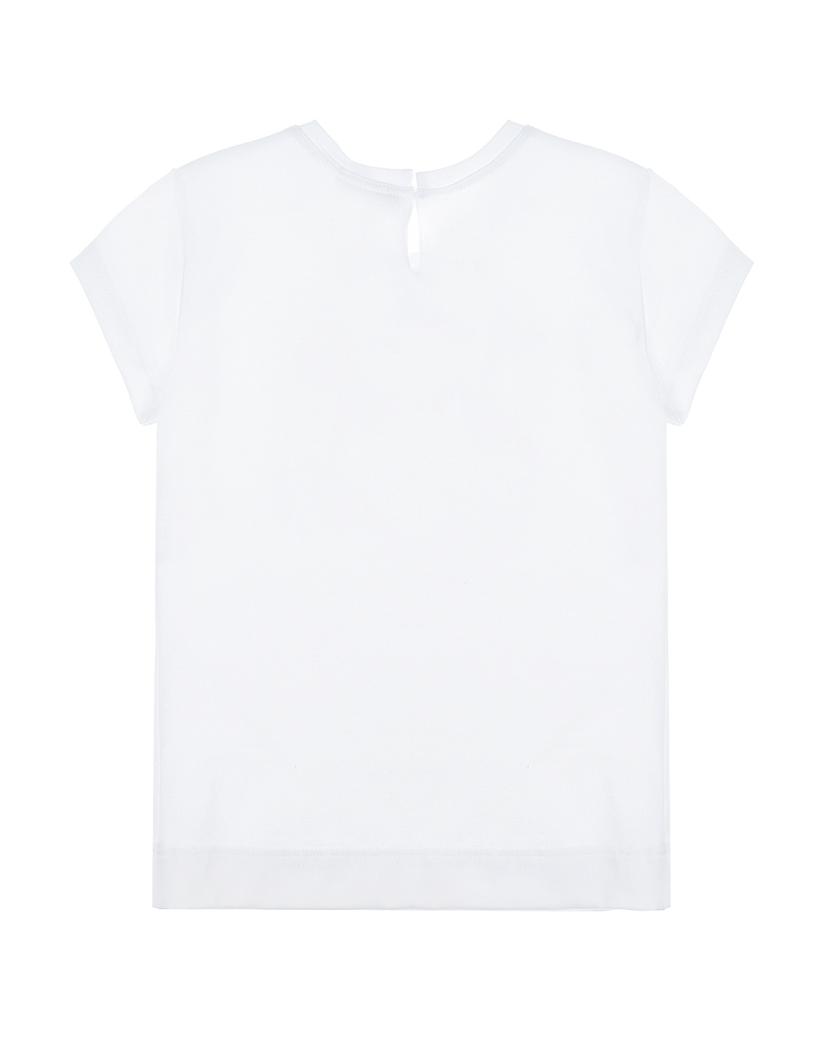 Белая футболка с принтом "ободок с цветами" Monnalisa детская, размер 92 - фото 2