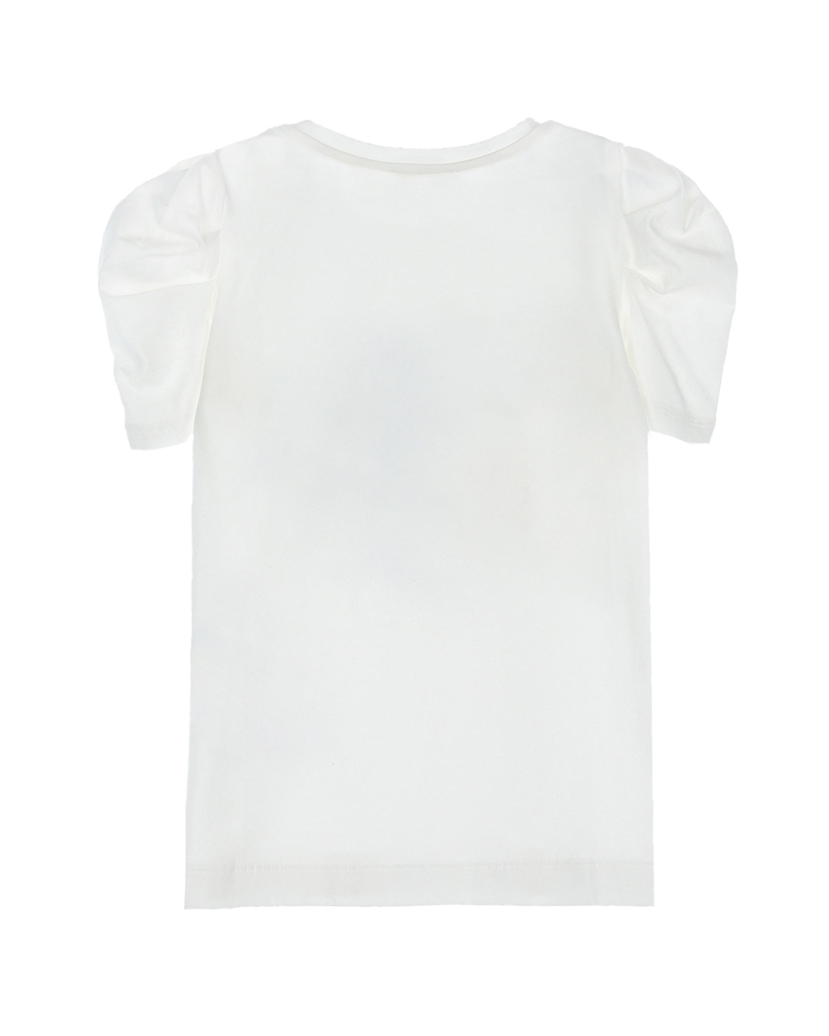 Белая футболка с цветочным принтом Monnalisa детская, размер 128 - фото 2