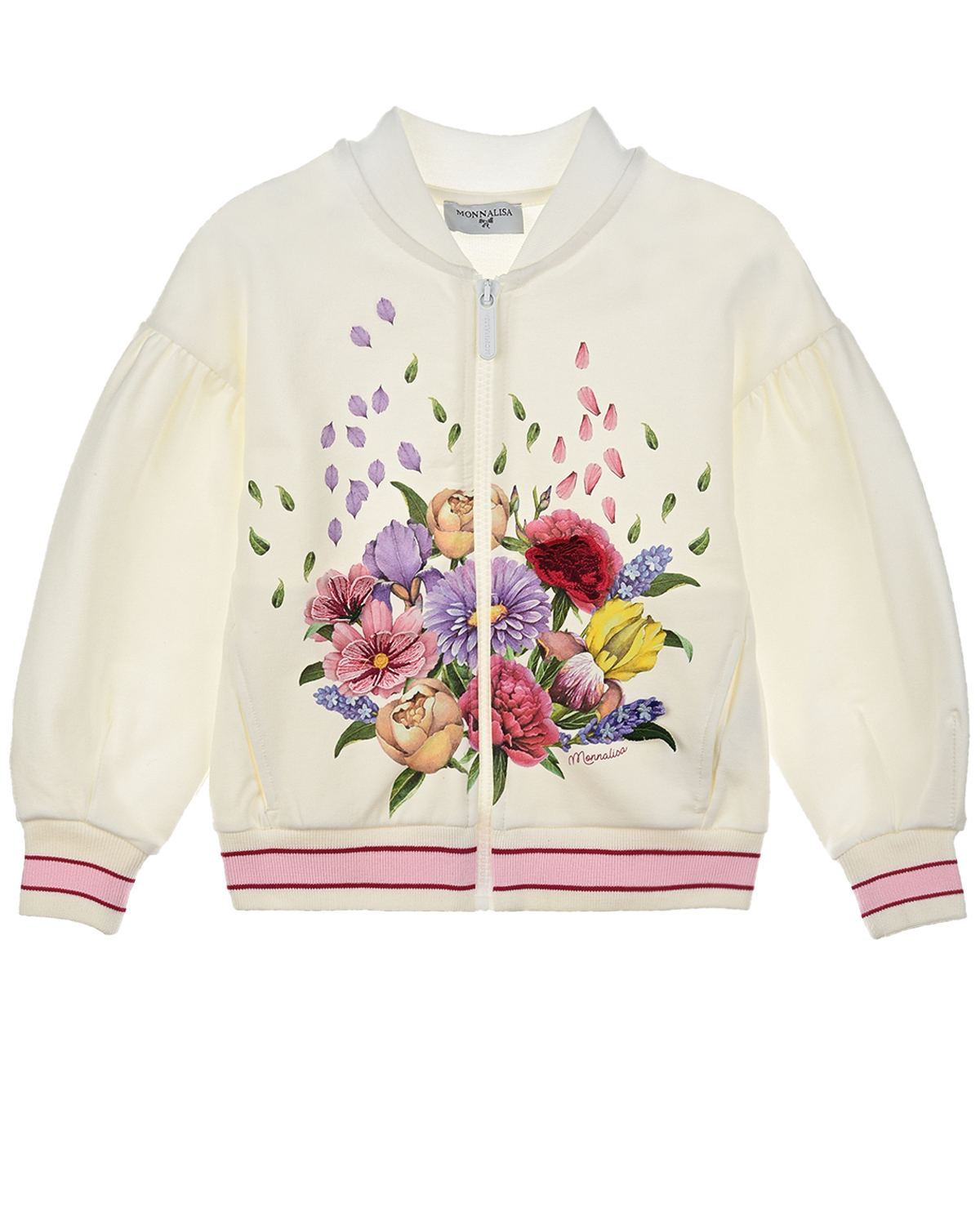 Спортивная куртка с цветочным принтом Monnalisa