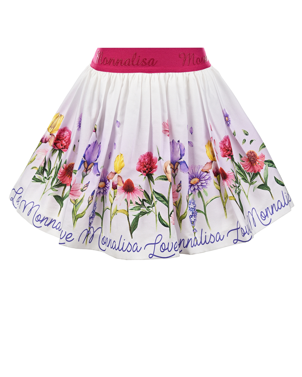 Белая юбка с цветочным принтом Monnalisa детская, размер 104 - фото 1