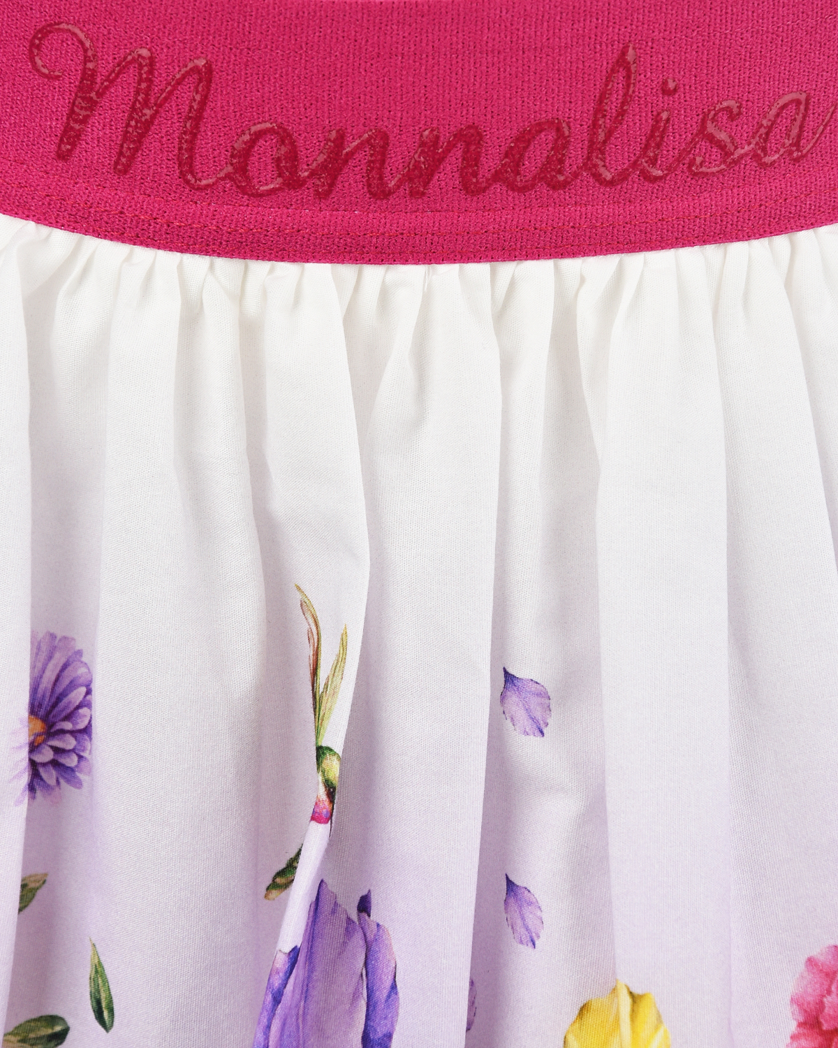 Белая юбка с цветочным принтом Monnalisa детская, размер 104 - фото 3