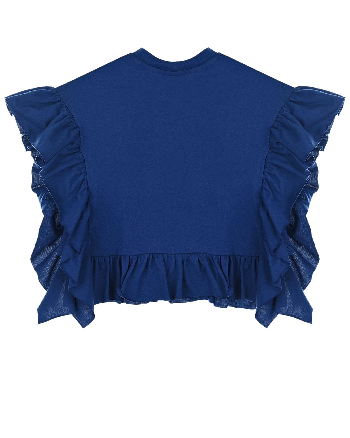 Синяя футболка с оборкой Monnalisa детская, размер 104, цвет синий - фото 2