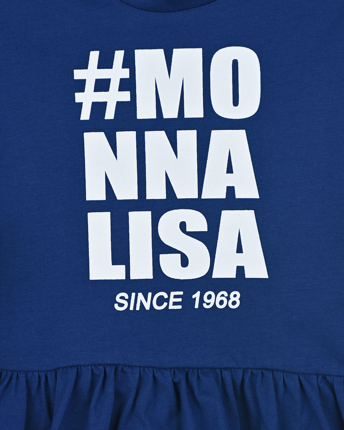 Синяя футболка с оборкой Monnalisa детская, размер 104, цвет синий - фото 3