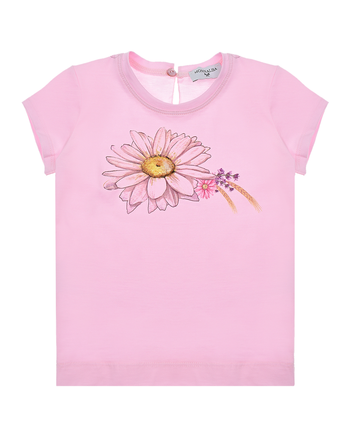 

Розовая футболка с принтом "ромашка" Monnalisa, Розовый, Розовая футболка с принтом "ромашка" Monnalisa