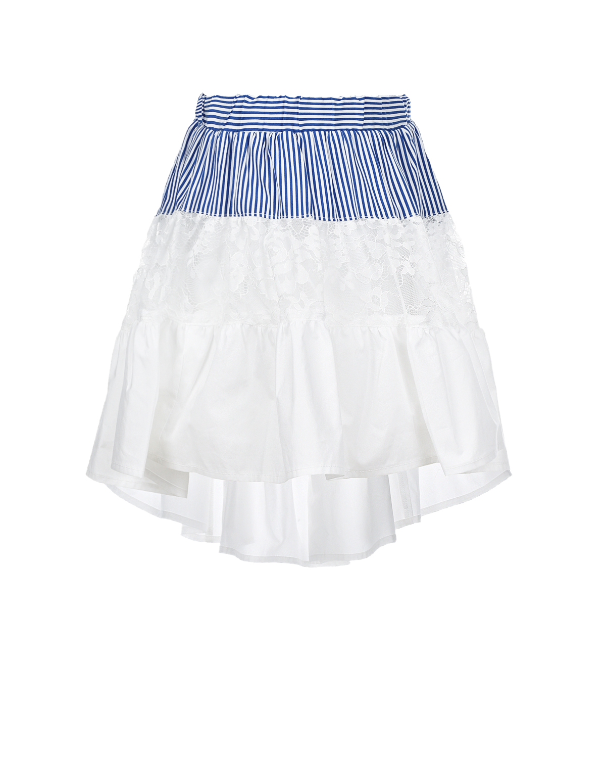Белая юбка со вставкой в полоску Monnalisa детская, размер 104, цвет белый - фото 1