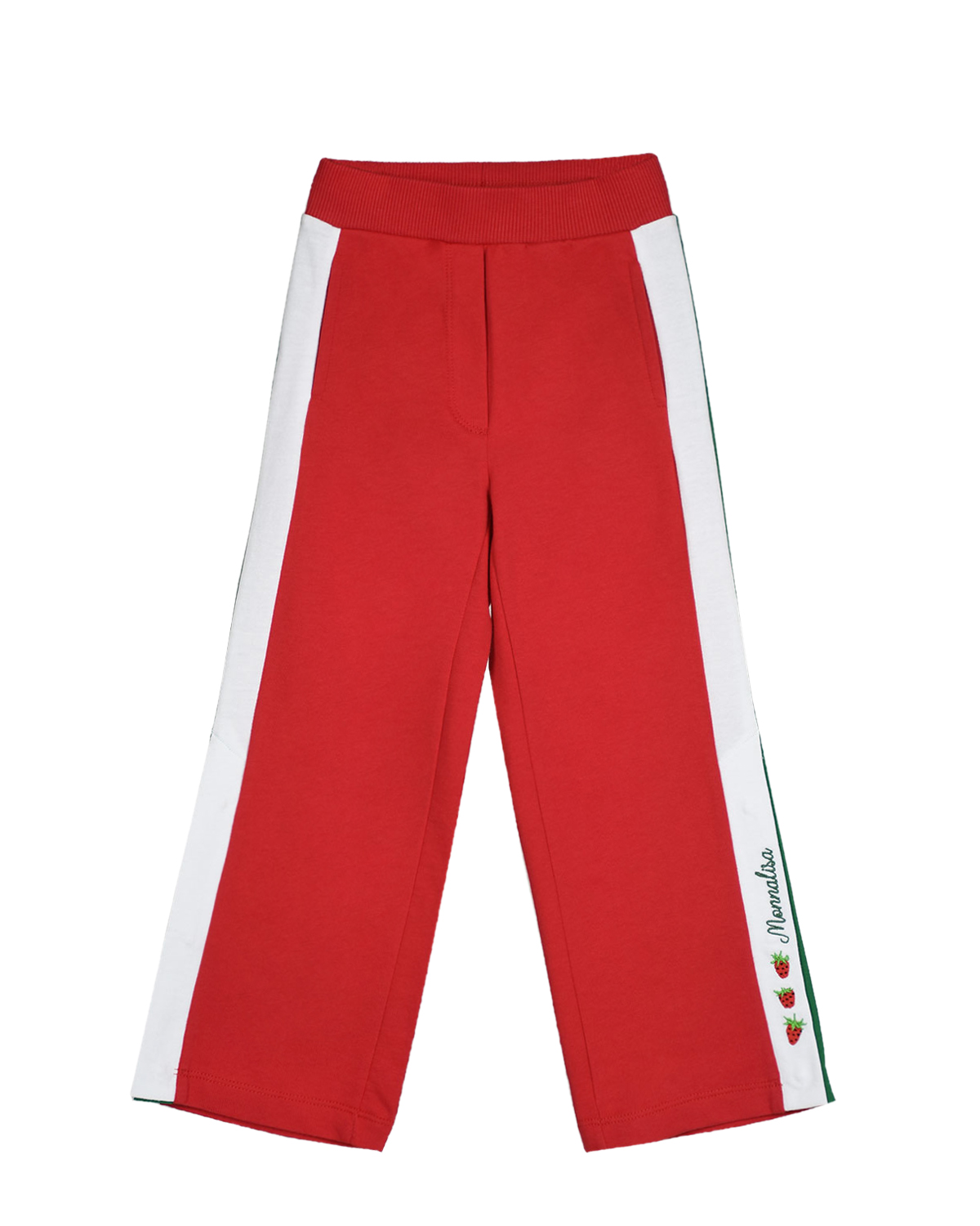 Красные спортивные брюки с лампасами Monnalisa детские, размер 104, цвет красный - фото 1