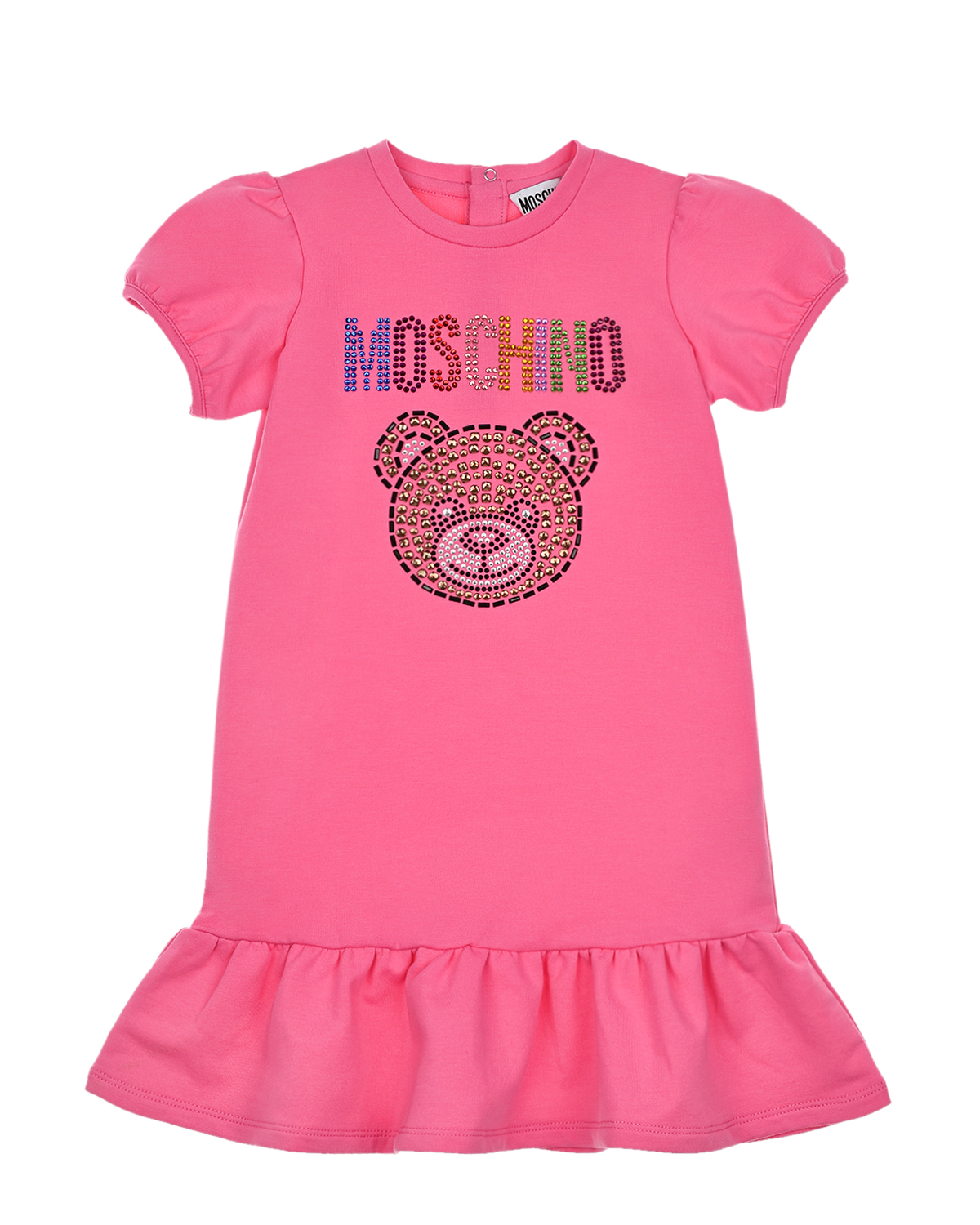 Розовое платье с логотипом Moschino детское, размер 86, цвет розовый - фото 1