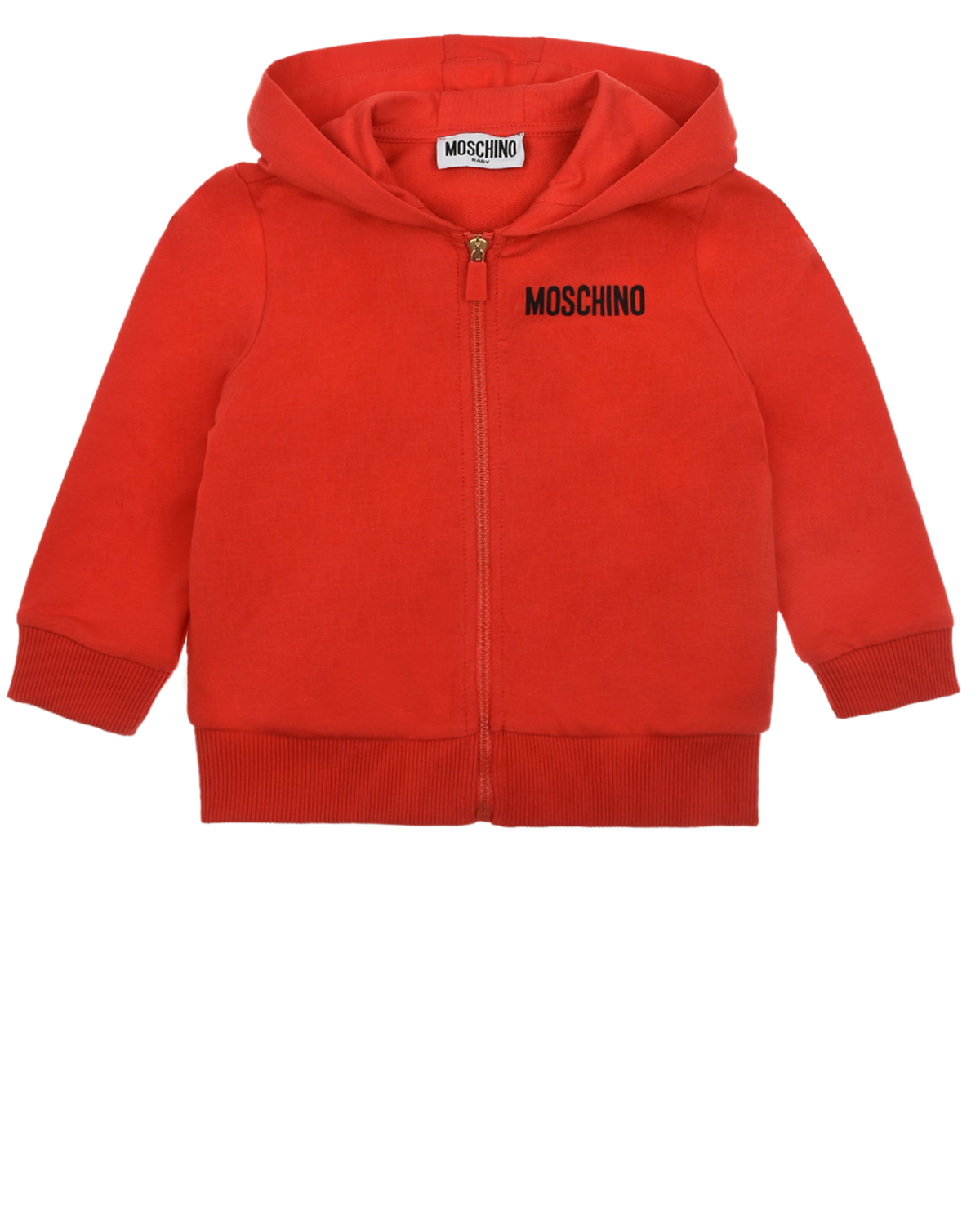 Красная спортивная куртка с принтом "медвежонок-пират" Moschino детская, размер 80, цвет красный - фото 1