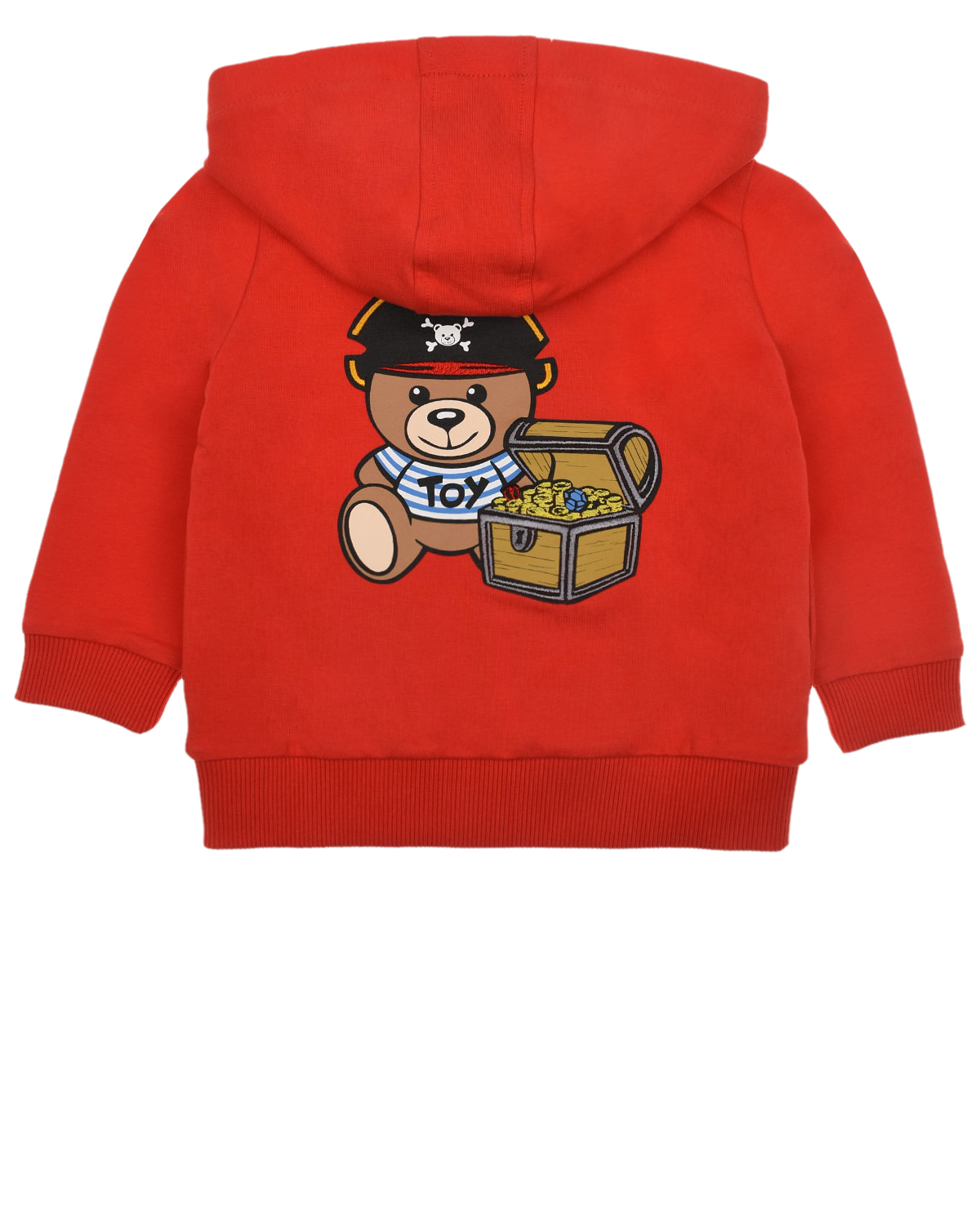 Красная спортивная куртка с принтом "медвежонок-пират" Moschino детская, размер 80, цвет красный - фото 2