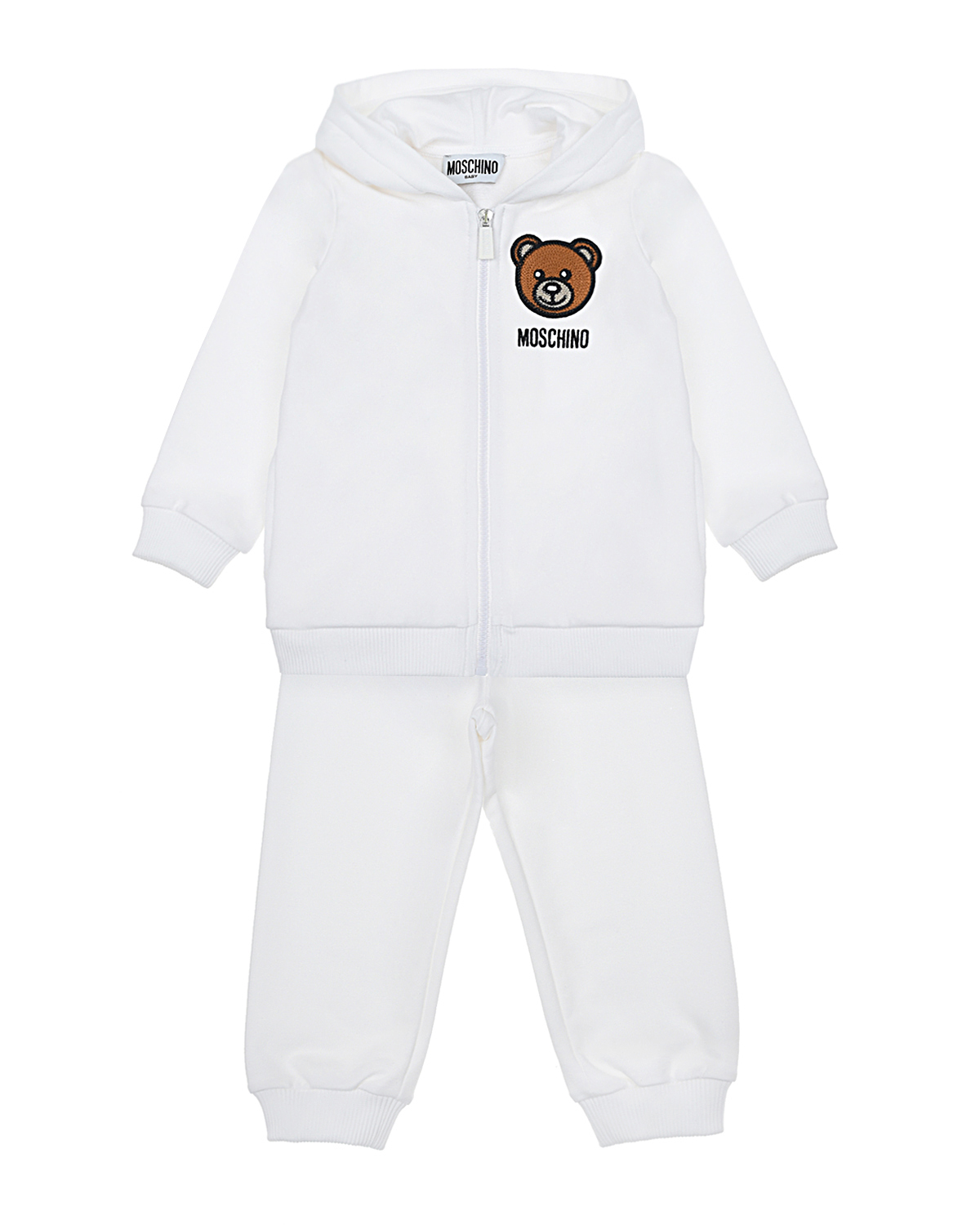 Белый спортивный костюм с принтом "медвежонок" Moschino детский, размер 74 - фото 1