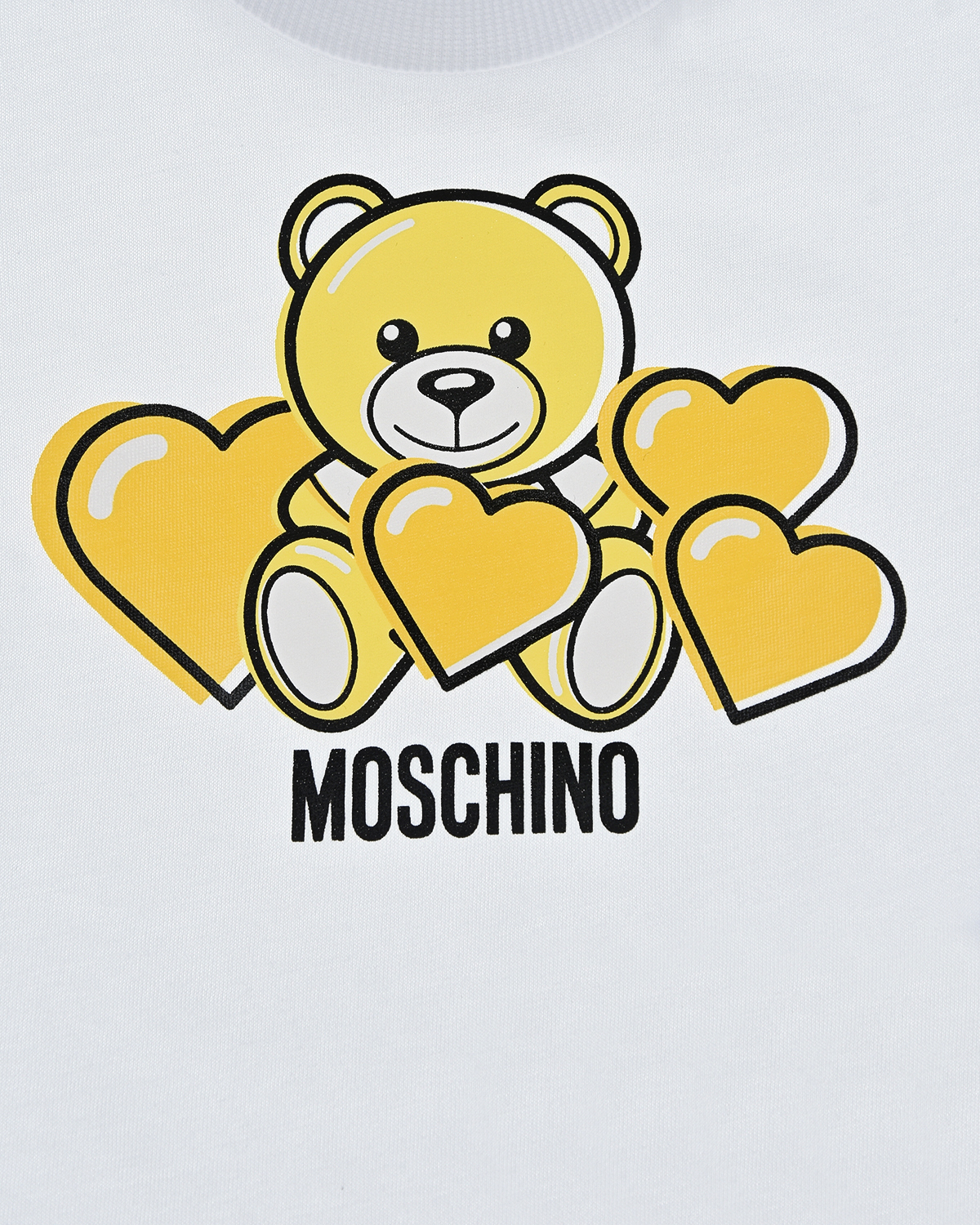 Белая футболка с принтом "медвежонок" Moschino детская, размер 74, цвет белый - фото 3