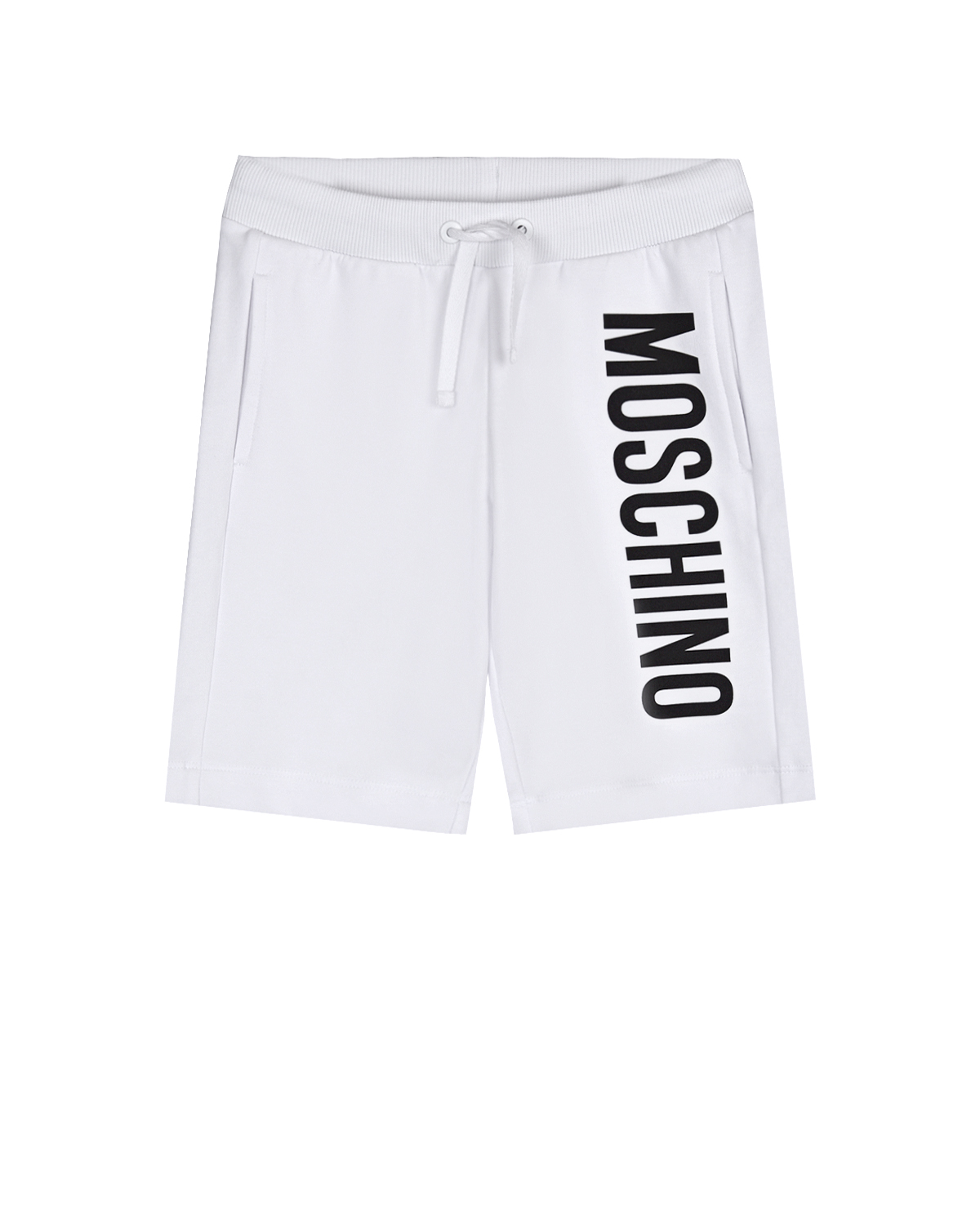 Белые бермуды с контрастным логотипом Moschino