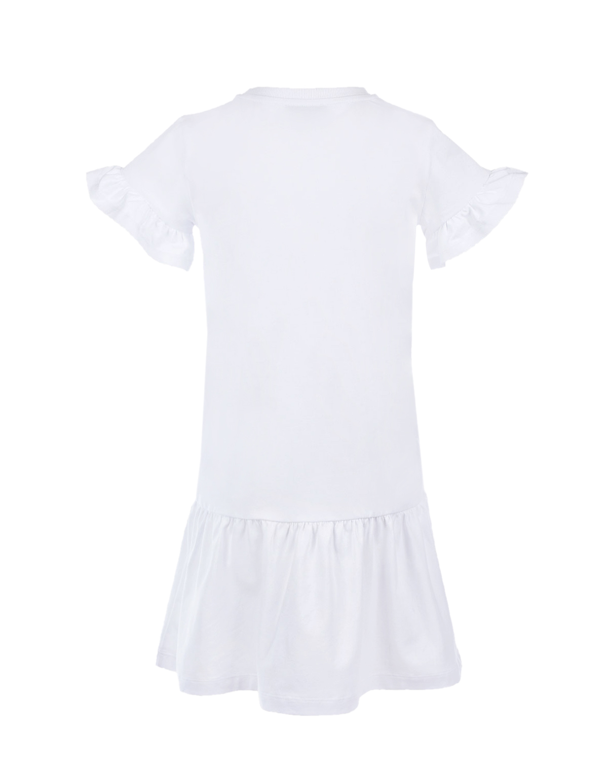 Белое платье с черным логотипом Moschino детское, размер 110, цвет белый - фото 3