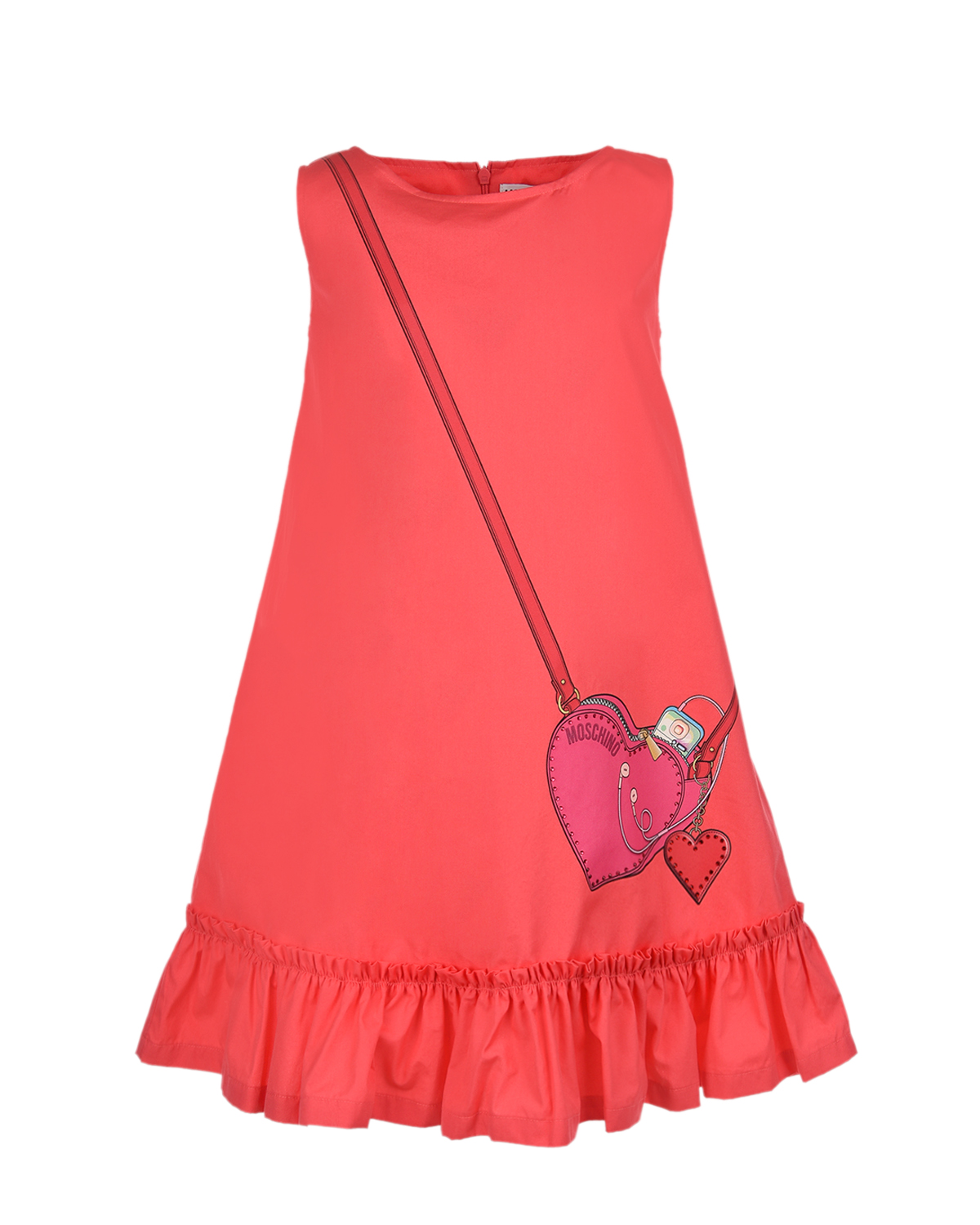Платье-трапеция с оборкой Moschino детское, размер 116, цвет розовый - фото 1