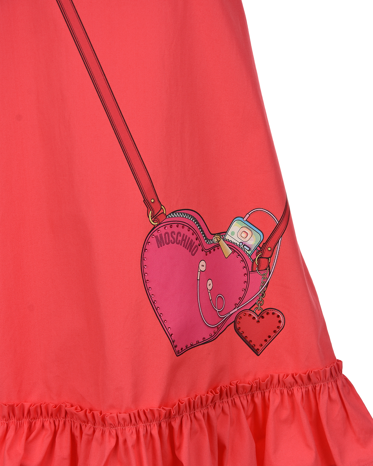 Платье-трапеция с оборкой Moschino детское, размер 116, цвет розовый - фото 3