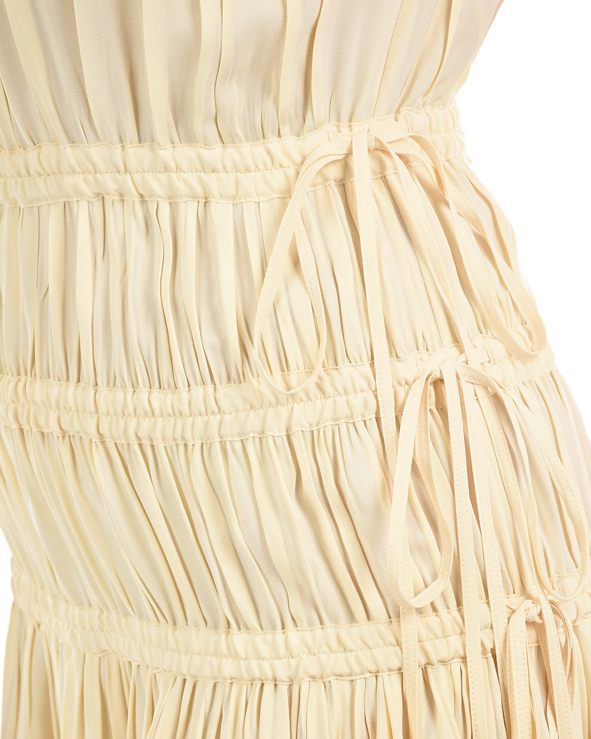 Бежевое приталенное платье No. 21, размер 42, цвет бежевый - фото 9