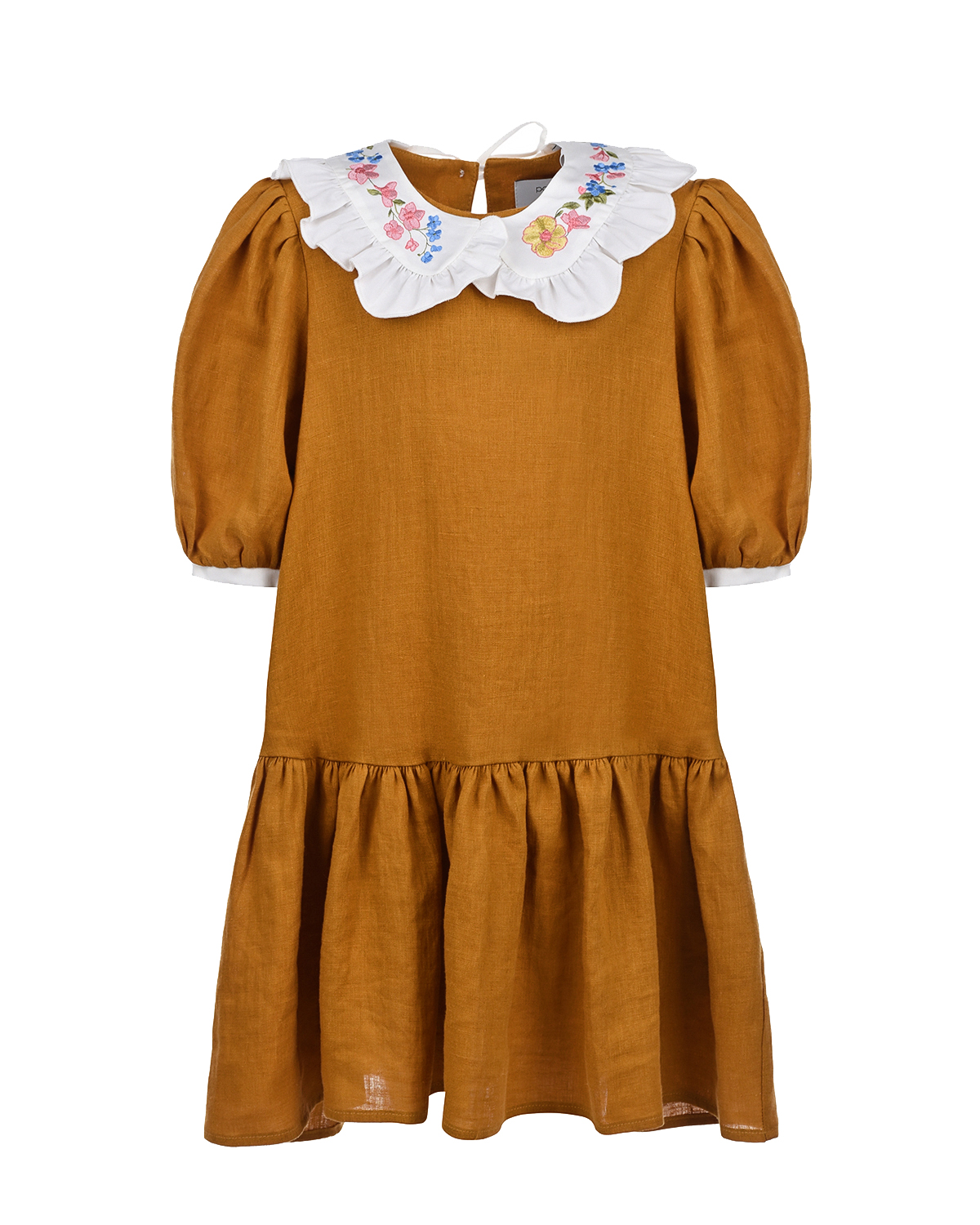 Горчичное платье с белым воротником Paade Mode детское, размер 116, цвет нет цвета - фото 1