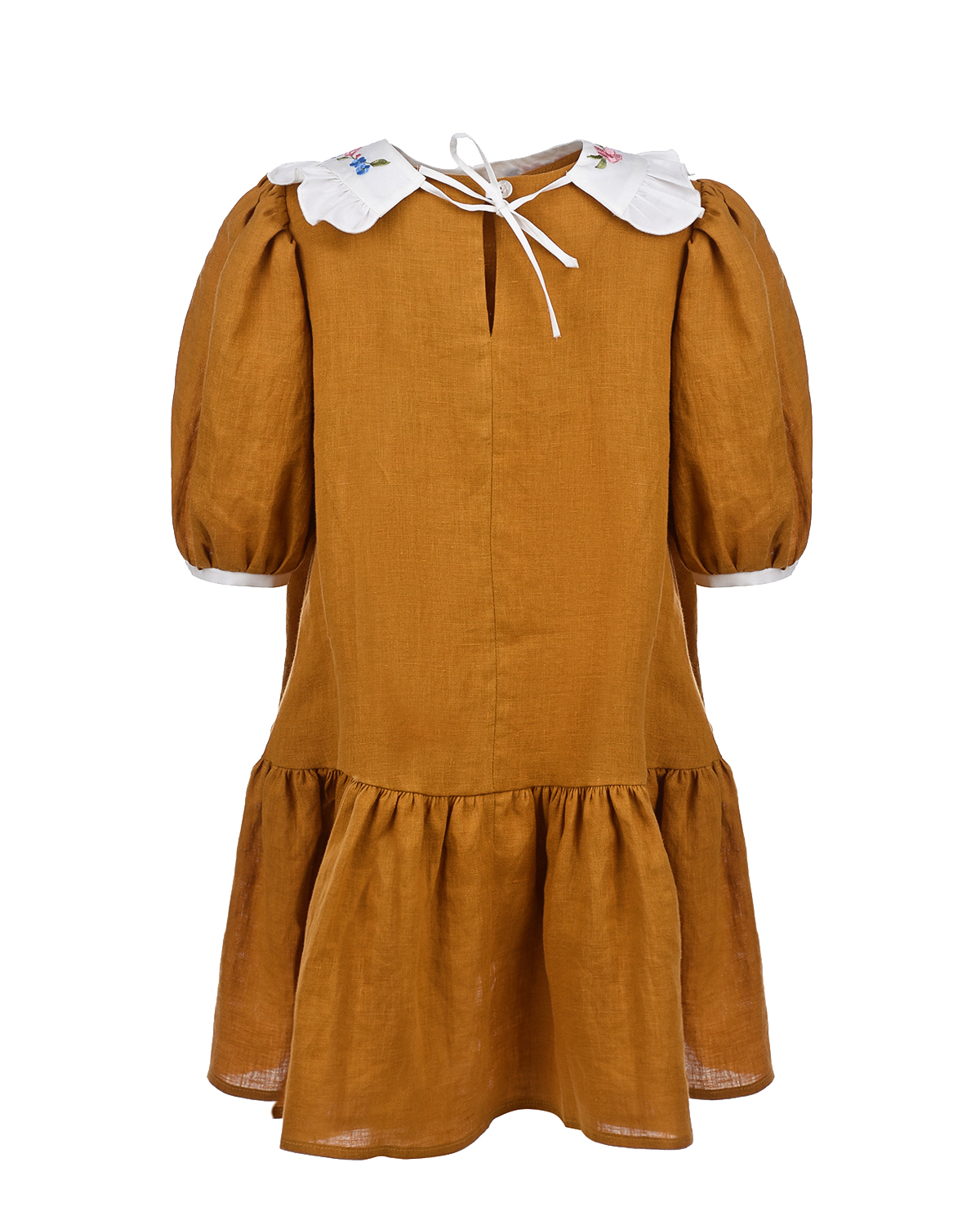 Горчичное платье с белым воротником Paade Mode детское, размер 116, цвет нет цвета - фото 2