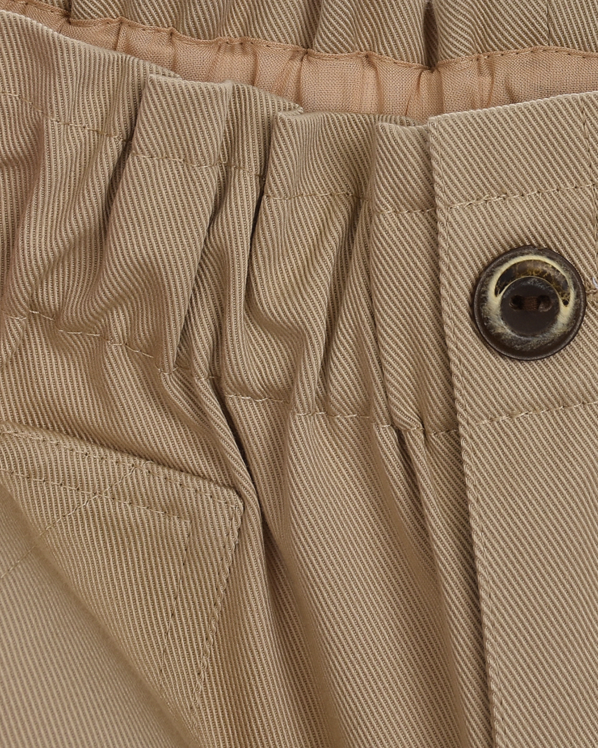 Бежевые брюки с поясом на резинке Paade Mode детские, размер 128, цвет бежевый - фото 3