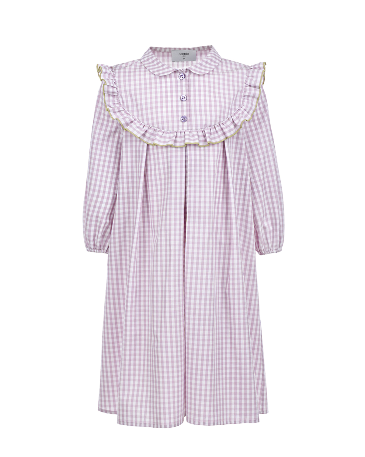 Платье в бело-сиреневую клетку Paade Mode детское, размер 116, цвет сиреневый - фото 1