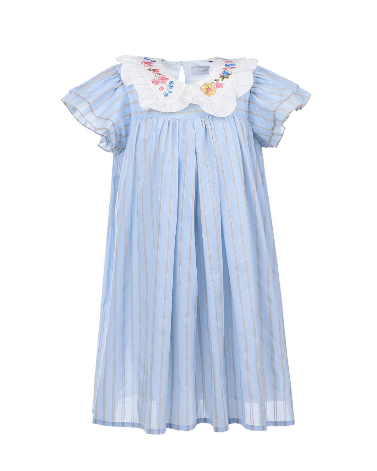 Платье в полоску с белым воротником Paade Mode детское, размер 116, цвет голубой - фото 1
