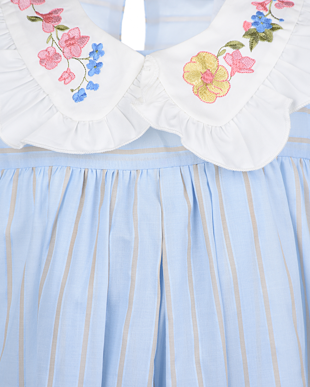 Платье в полоску с белым воротником Paade Mode детское, размер 116, цвет голубой - фото 3