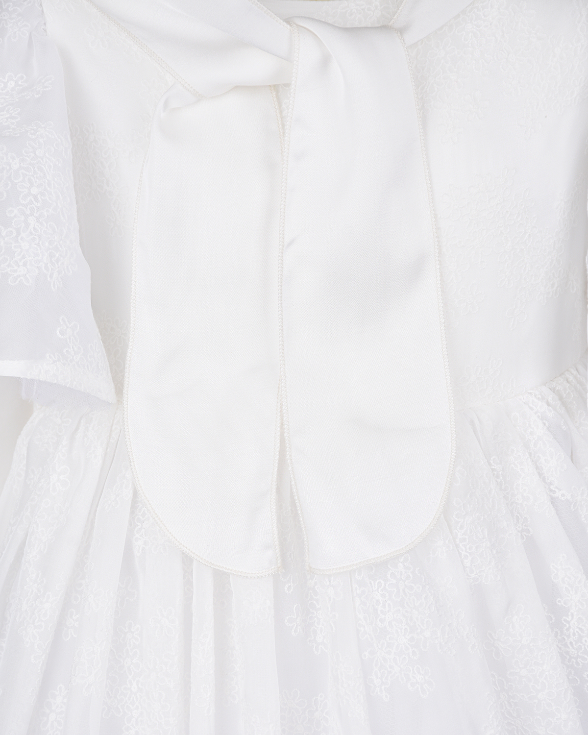 Платье из шифона с ажурной отделкой Paade Mode детское, размер 116, цвет белый - фото 3
