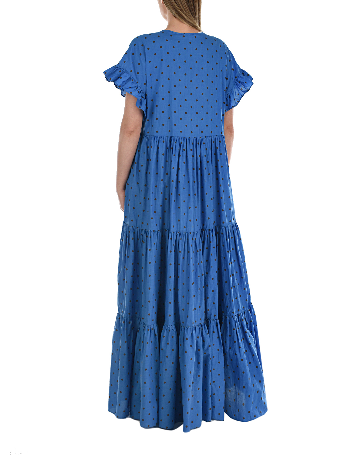 Синее платье в черный горошек Parosh, размер 42, цвет синий - фото 3