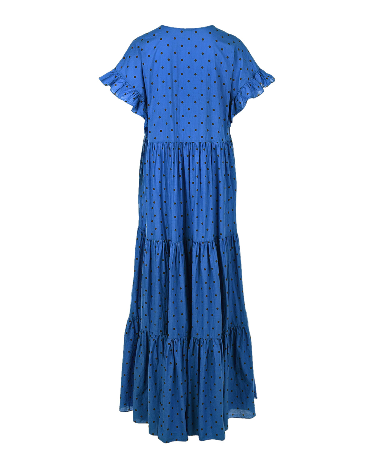 Синее платье в черный горошек Parosh, размер 42, цвет синий - фото 5