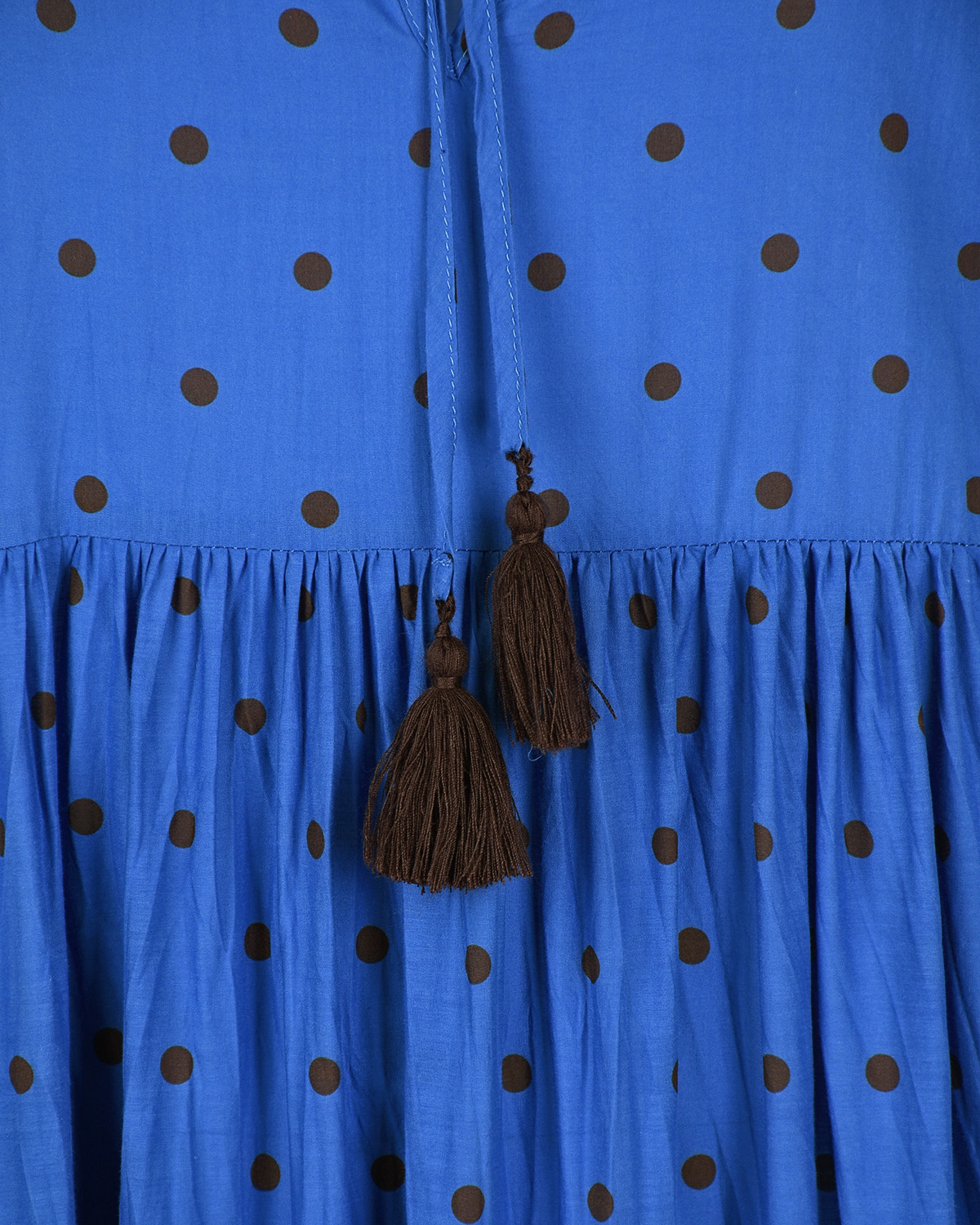 Синее платье в черный горошек Parosh, размер 42, цвет синий - фото 6