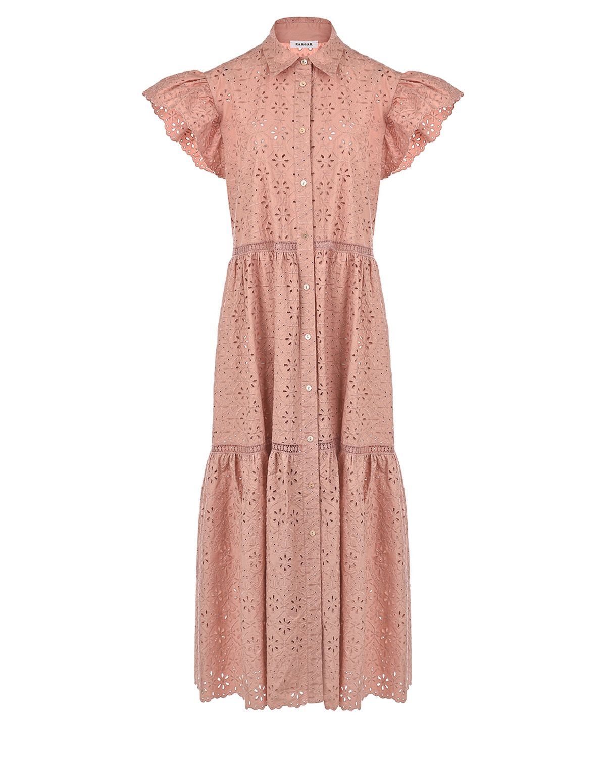 Розовое платье-миди Parosh, размер 44, цвет розовый - фото 1