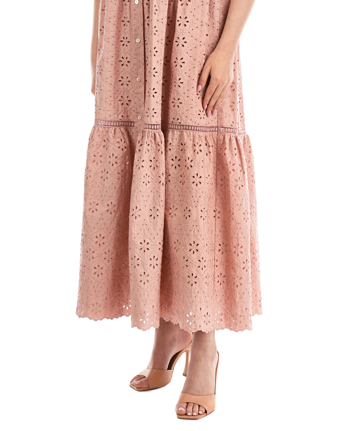 Розовое платье-миди Parosh, размер 44, цвет розовый - фото 9