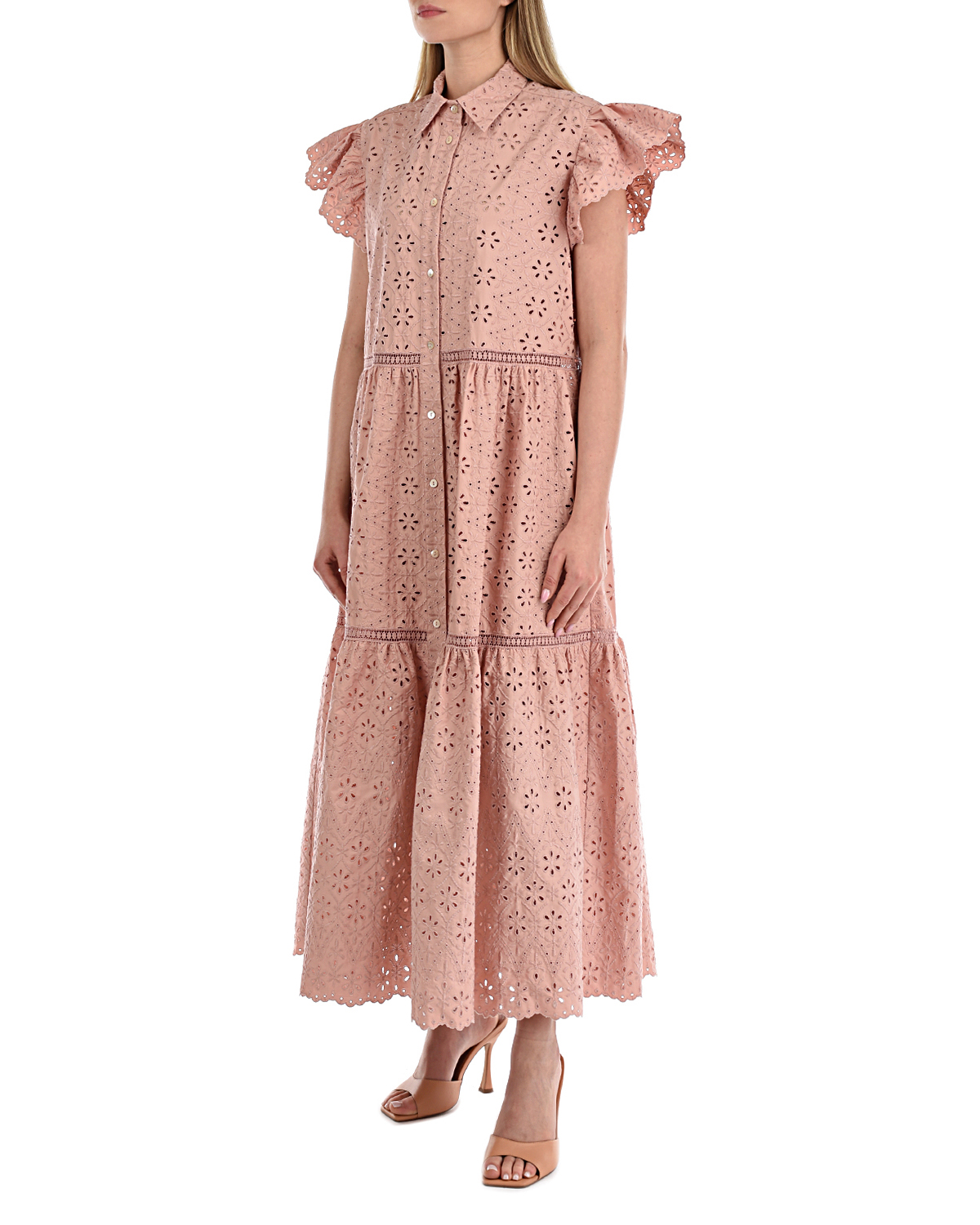 Розовое платье-миди Parosh, размер 44, цвет розовый - фото 2