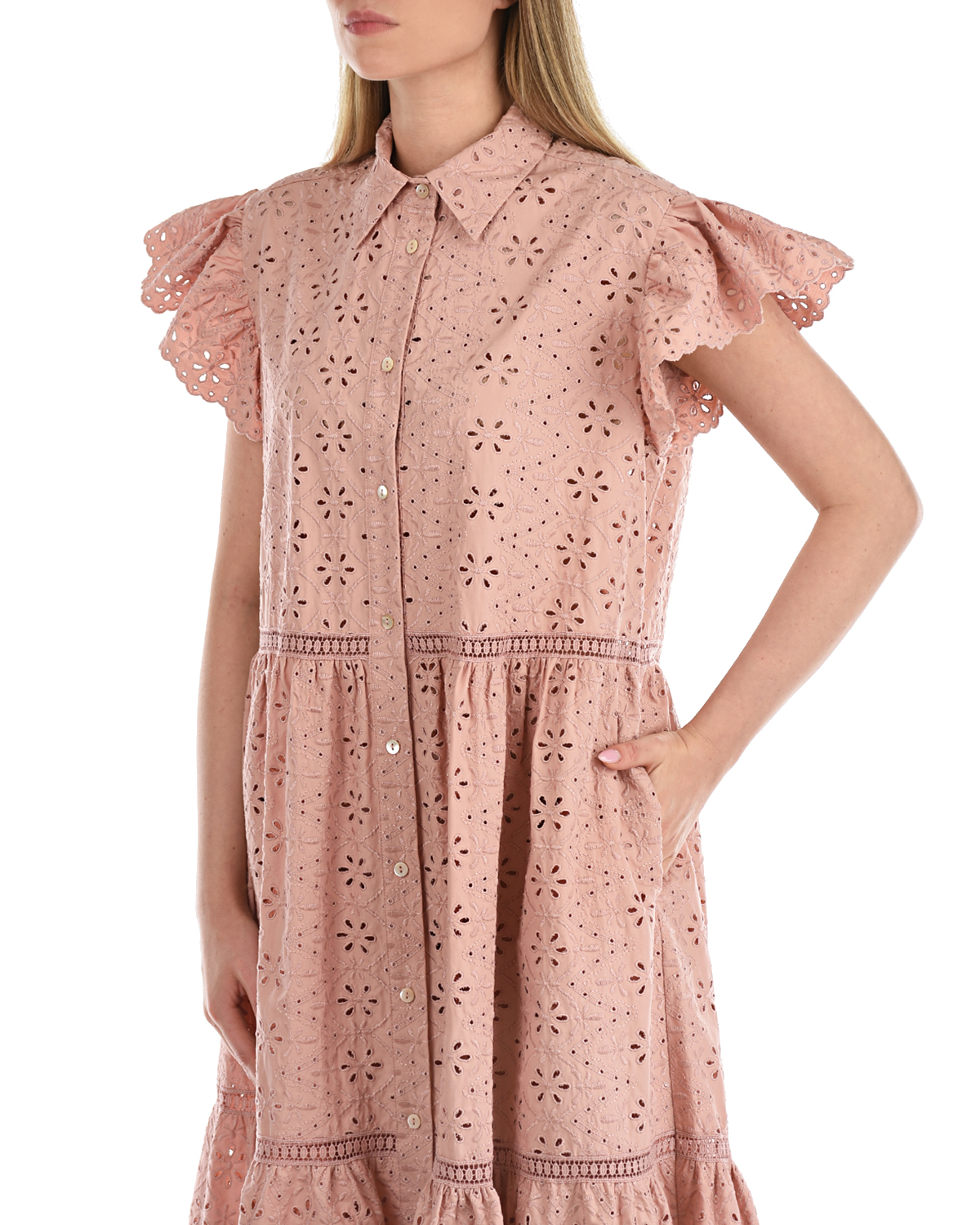 Розовое платье-миди Parosh, размер 44, цвет розовый - фото 7