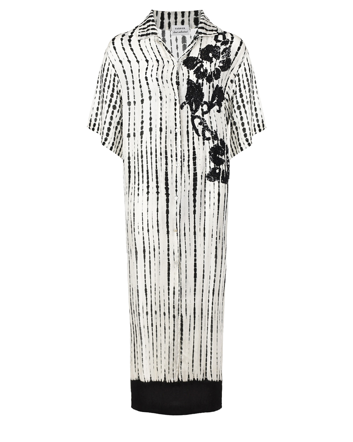 Платье из шелка в полоску Parosh, размер 42, цвет белый - фото 1