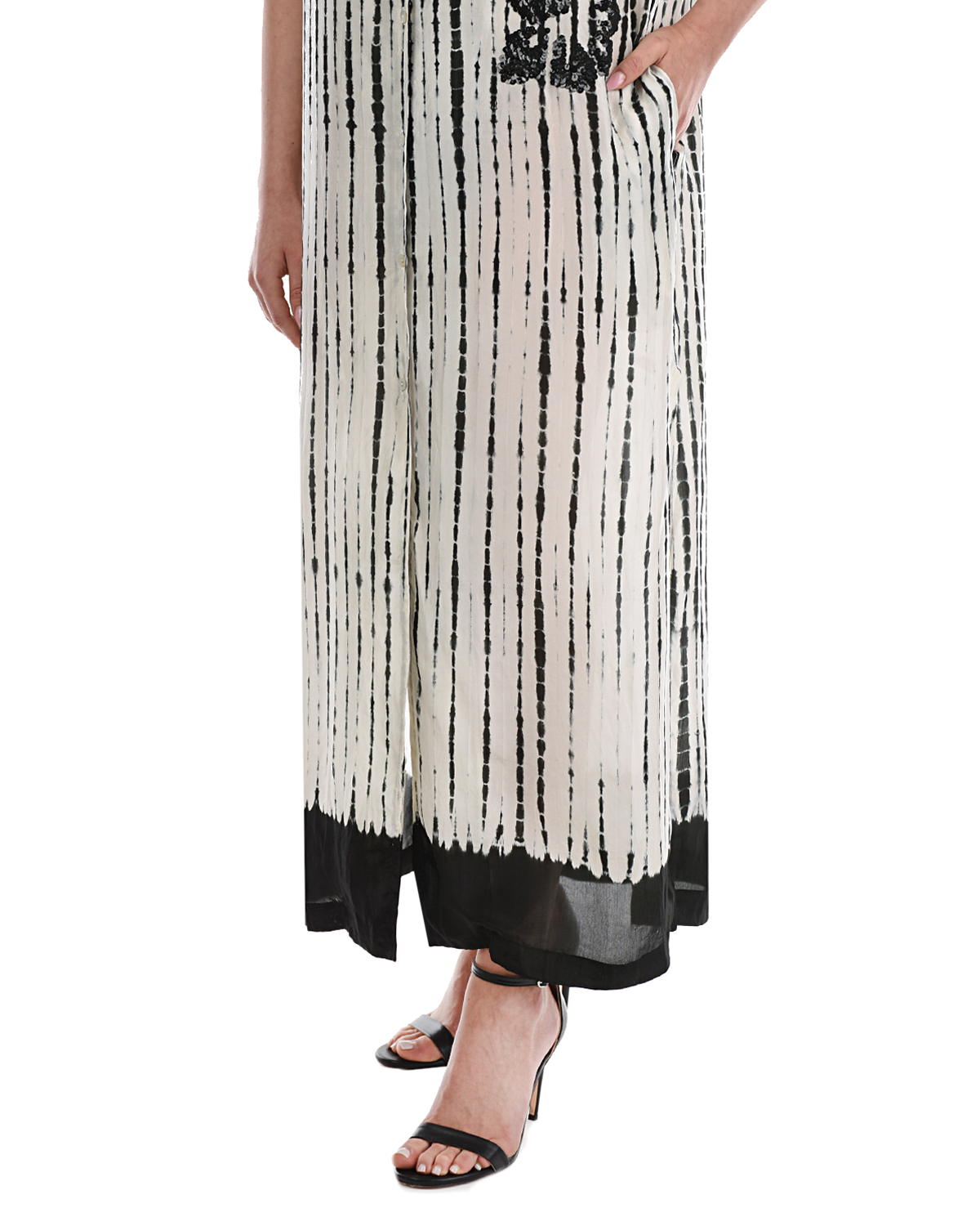 Платье из шелка в полоску Parosh, размер 42, цвет белый - фото 8
