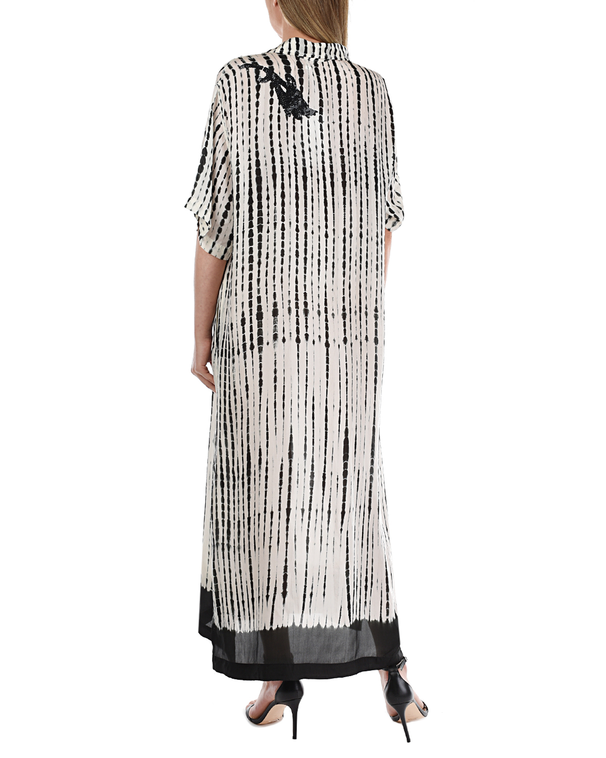 Платье из шелка в полоску Parosh, размер 42, цвет белый - фото 3
