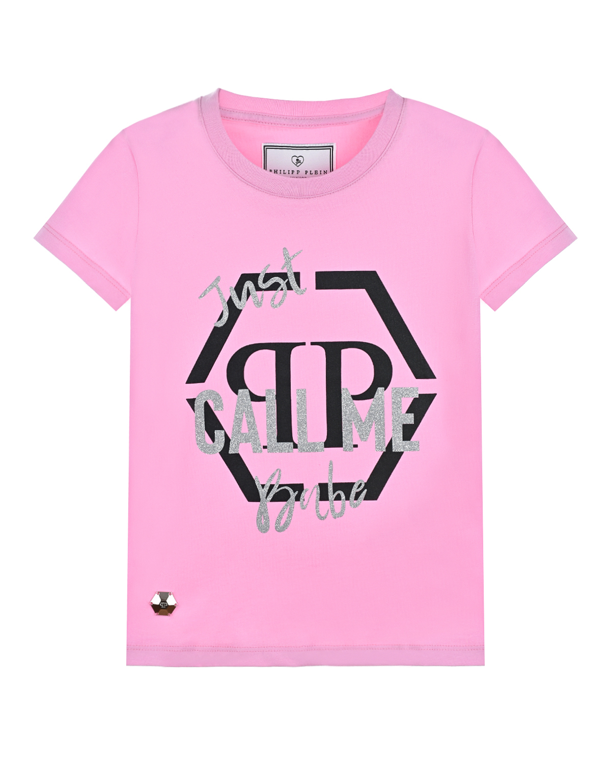 

Розовая футболка с логотипом Philipp Plein, Розовый, Розовая футболка с логотипом Philipp Plein